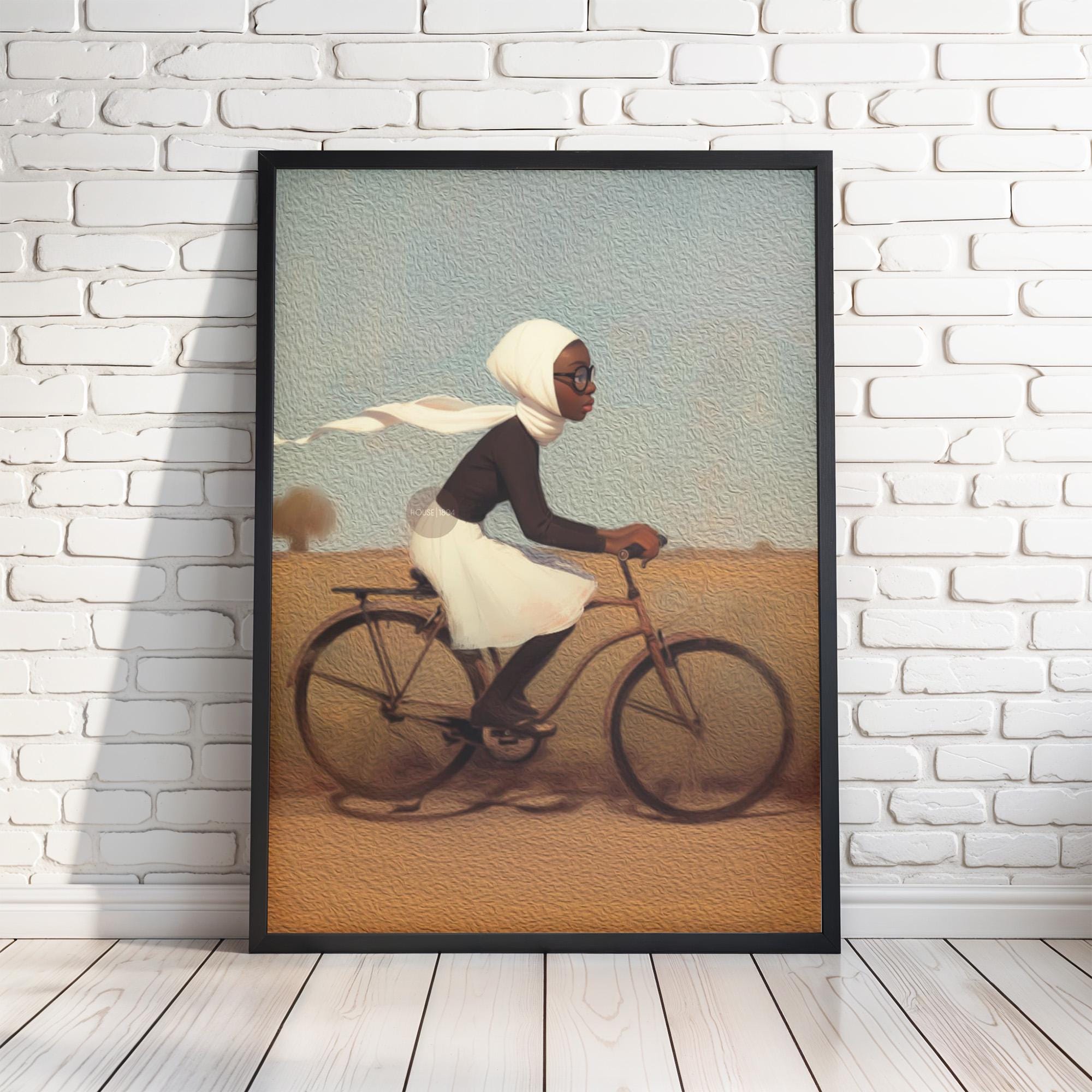 Whimsical Black Girl Framed Canvas Art