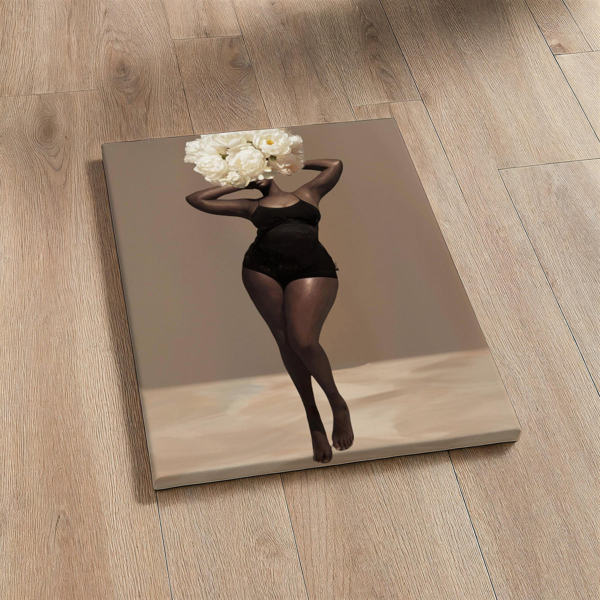 Body Positivity Wall Art, Black Curvy Woman Canvas Print | Framed or Unframed
