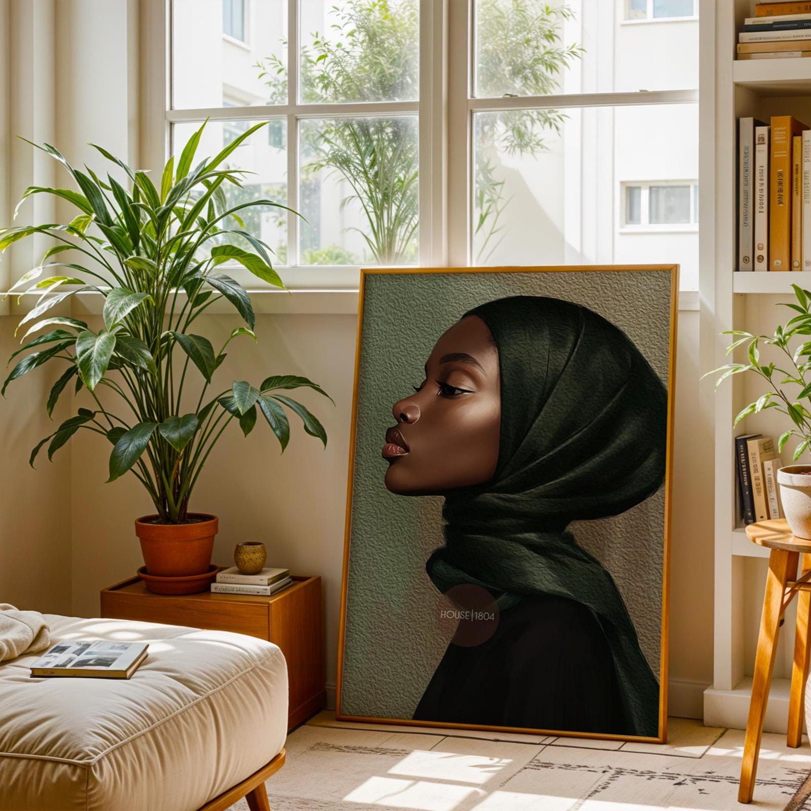 Muslim Black Woman Canvas Art Modern