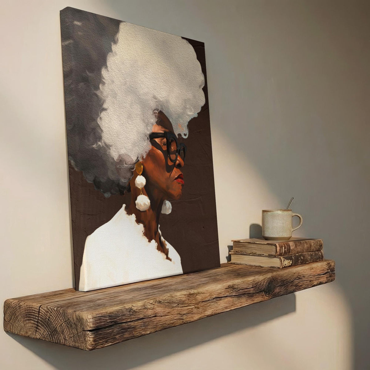 Gray Hair Dont Care, Black Woman Afro Wall Art, Middle Aged Lady Canvas, 50+ Artwork, Abstract