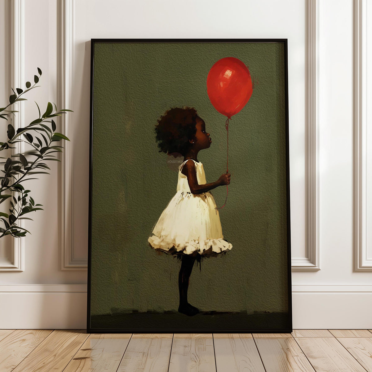 Black Girl Art, Whimsical Balloon Print | Paper Or Canvas, Nursery Wall Decor - Multiple Sizes