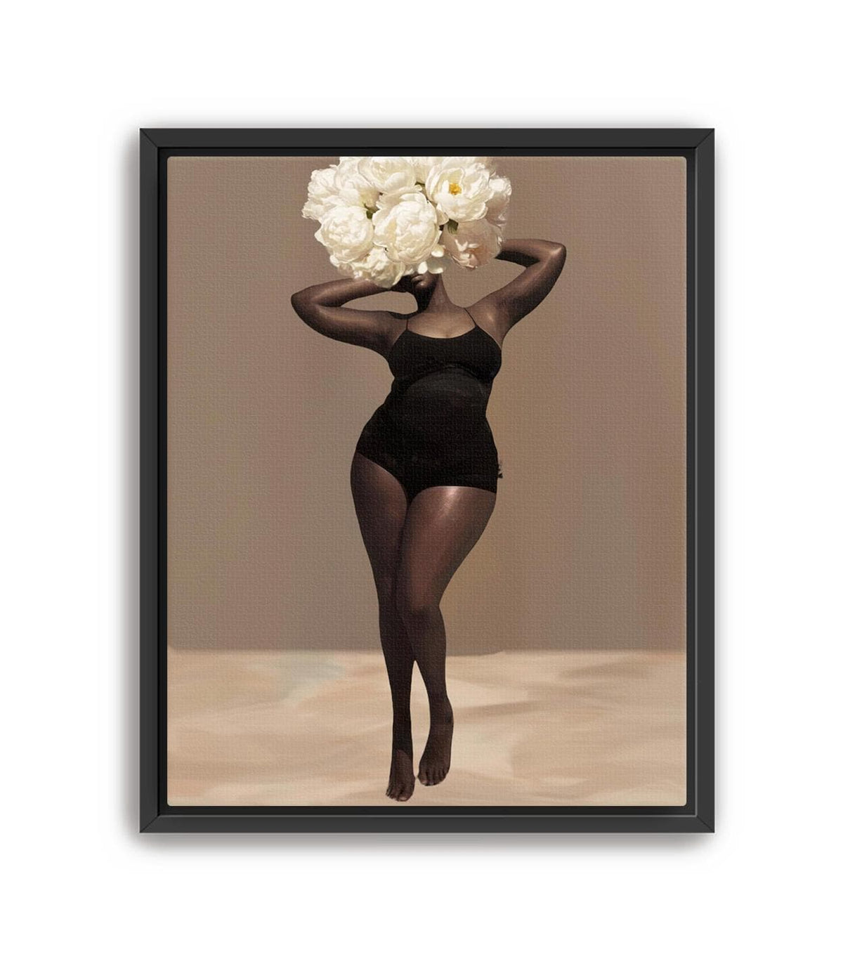 Body Positivity Wall Art, Black Curvy Woman Canvas Print | Framed or Unframed