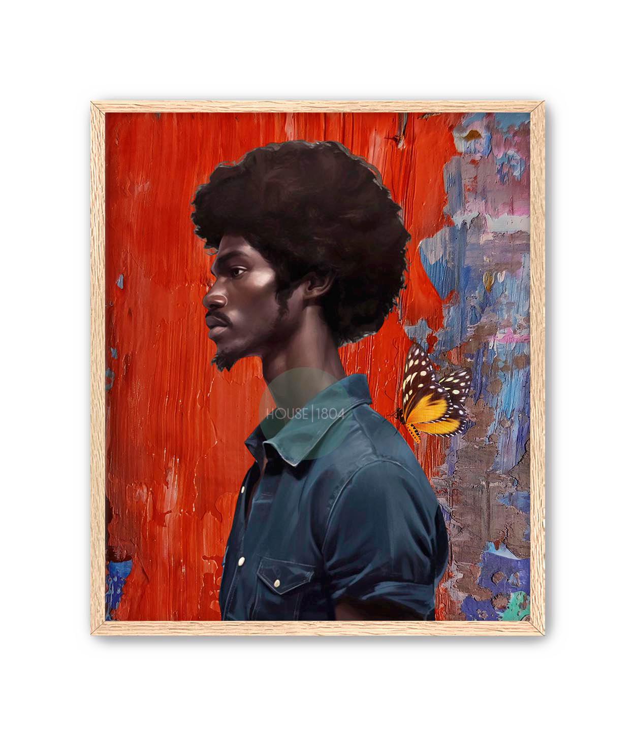 Black Man in Color, Bohemian Black Man Art Print, Modern Black Art, Abstract Black Art, Black Urban Art Print, Bold Black Art, Colorful
