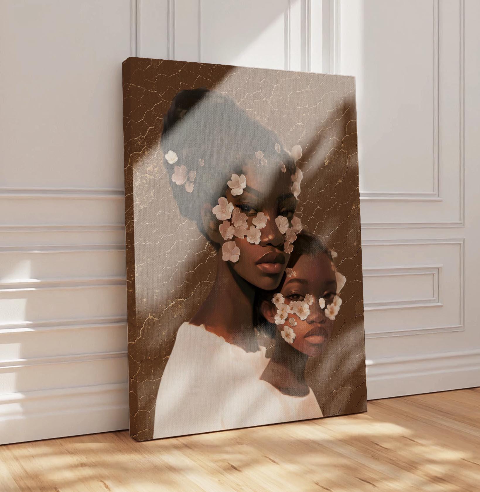Black Mothers Day Gift, Black Mother and Daughter Art, Black Mommy and Me Art, African American Family Art Print, Black Woman Art Print