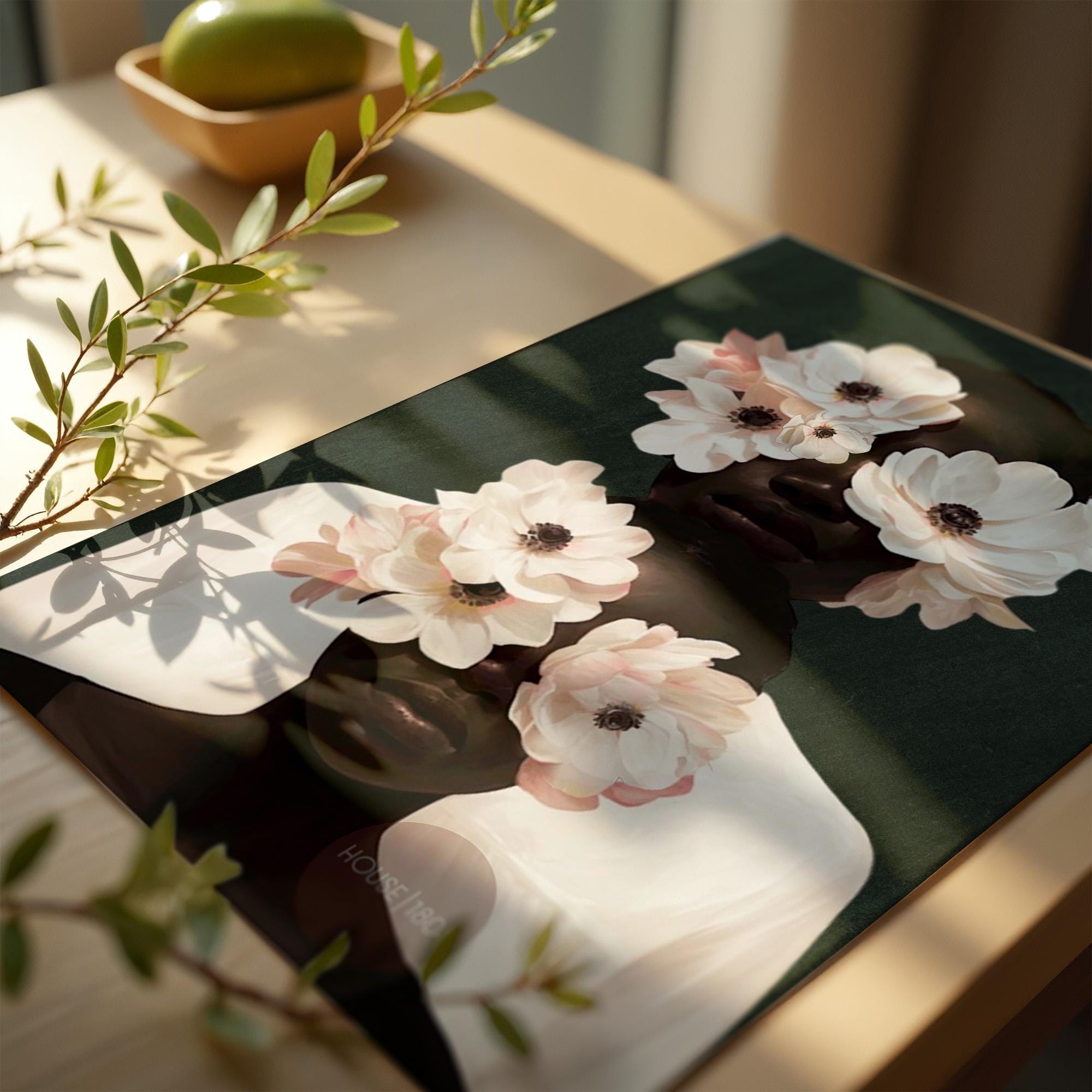 Black Mother and Daughter Canvas Wall Art: Motherhood, African American Family