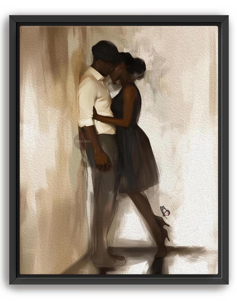 Black Love Art Print, African American Couple, Valentine&