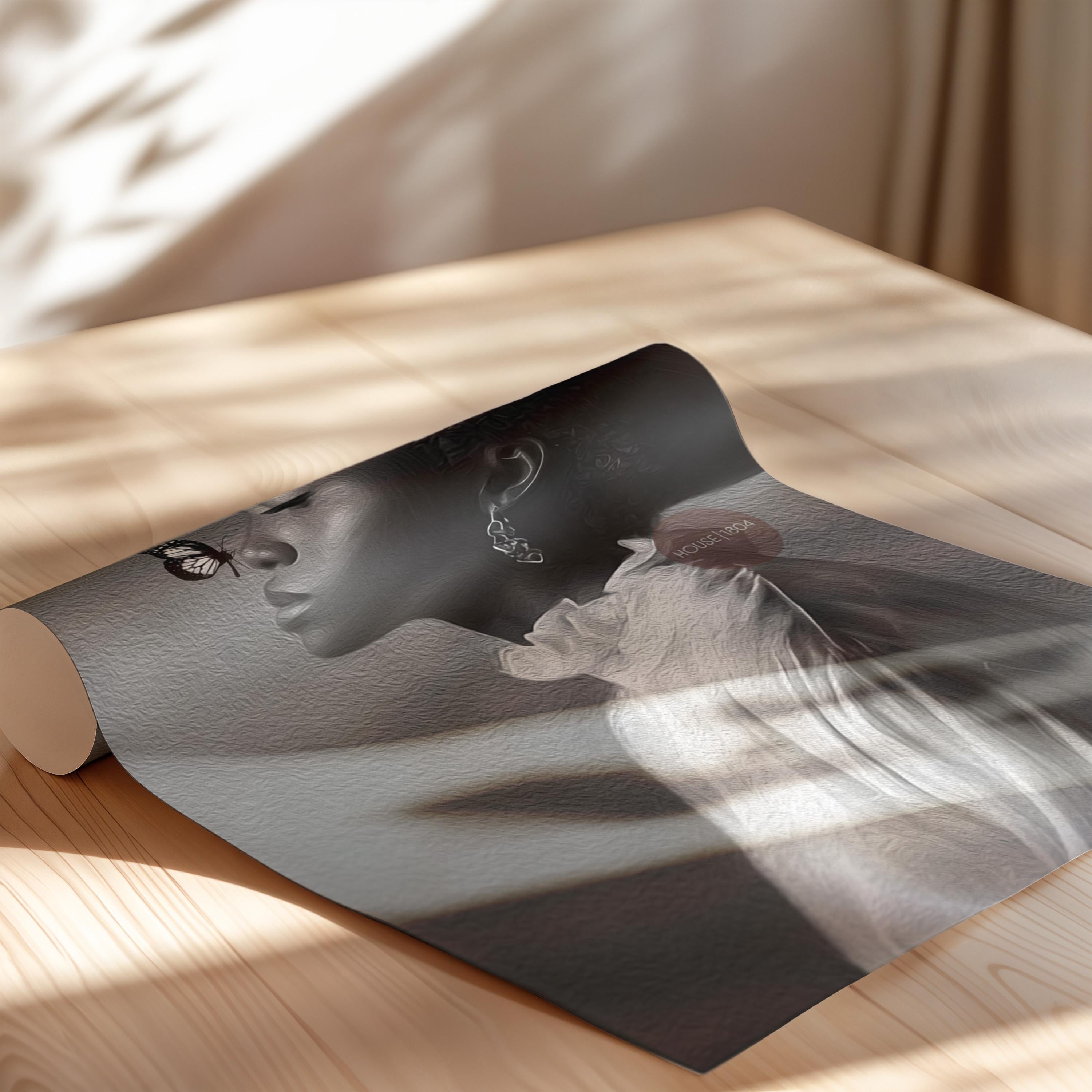 Monochrome Black Woman Portrait Canvas, Black and White Canvas