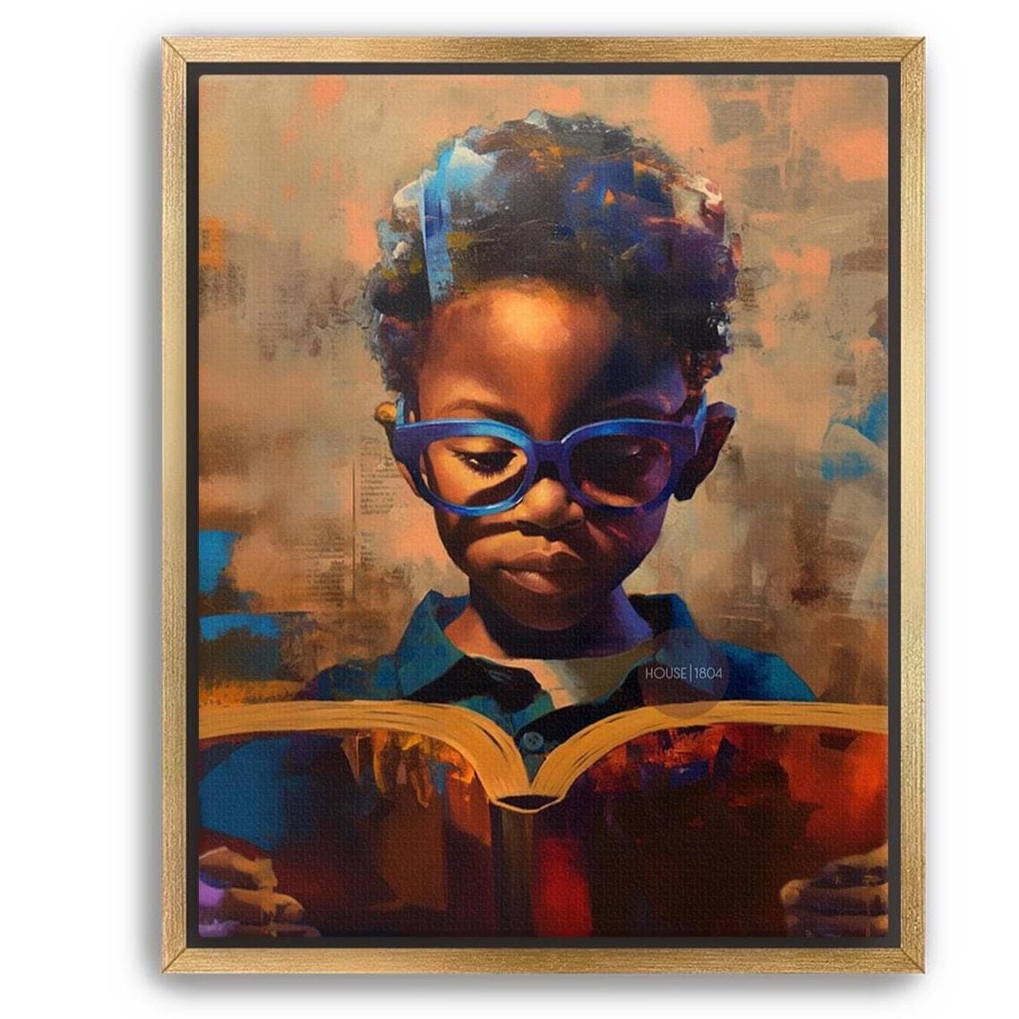 Black Boy Reading Art, Black Boy Joy Reading Poster, Black Boy Nursery Canvas Print, Black Boy Artwork, Black Kid Art