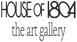 Logo of 'House of 1804 the art gallery' with stylized text on a white background