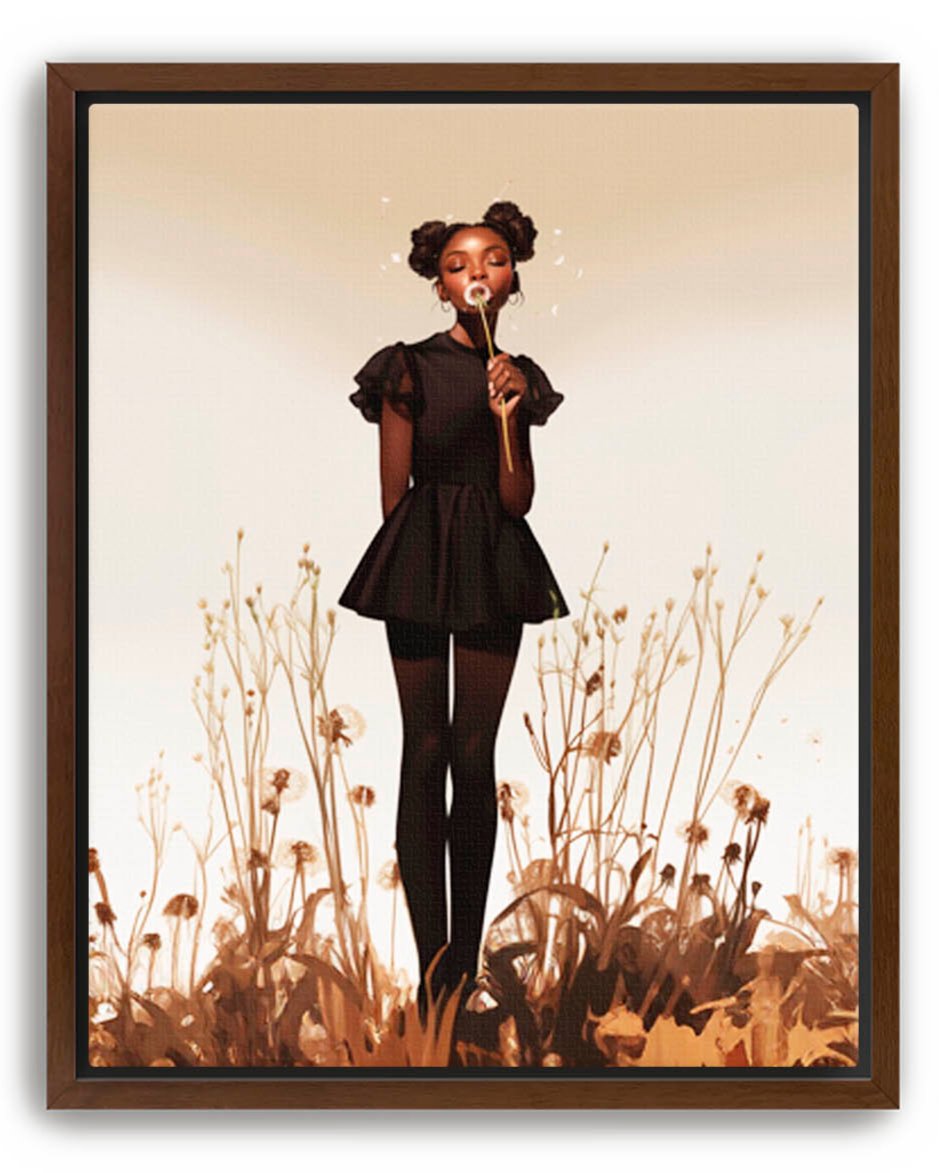Dandelion Black Girl Wall Art by House of 1804 by House of 1804 Dandelion Black Girl Wall Art by House of 1804 by House of 1804