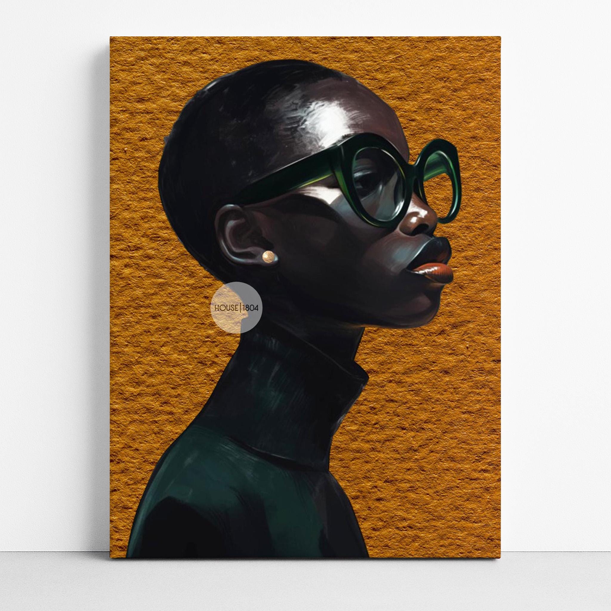 Black Woman Wall Art – Melanin Canvas Print | Bold Yellow Color Decor