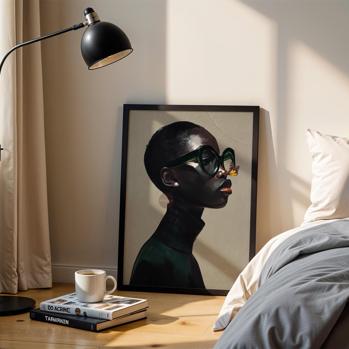 Black Woman Art Print Neutral Afrocentric Canvas Beige Luxury Art