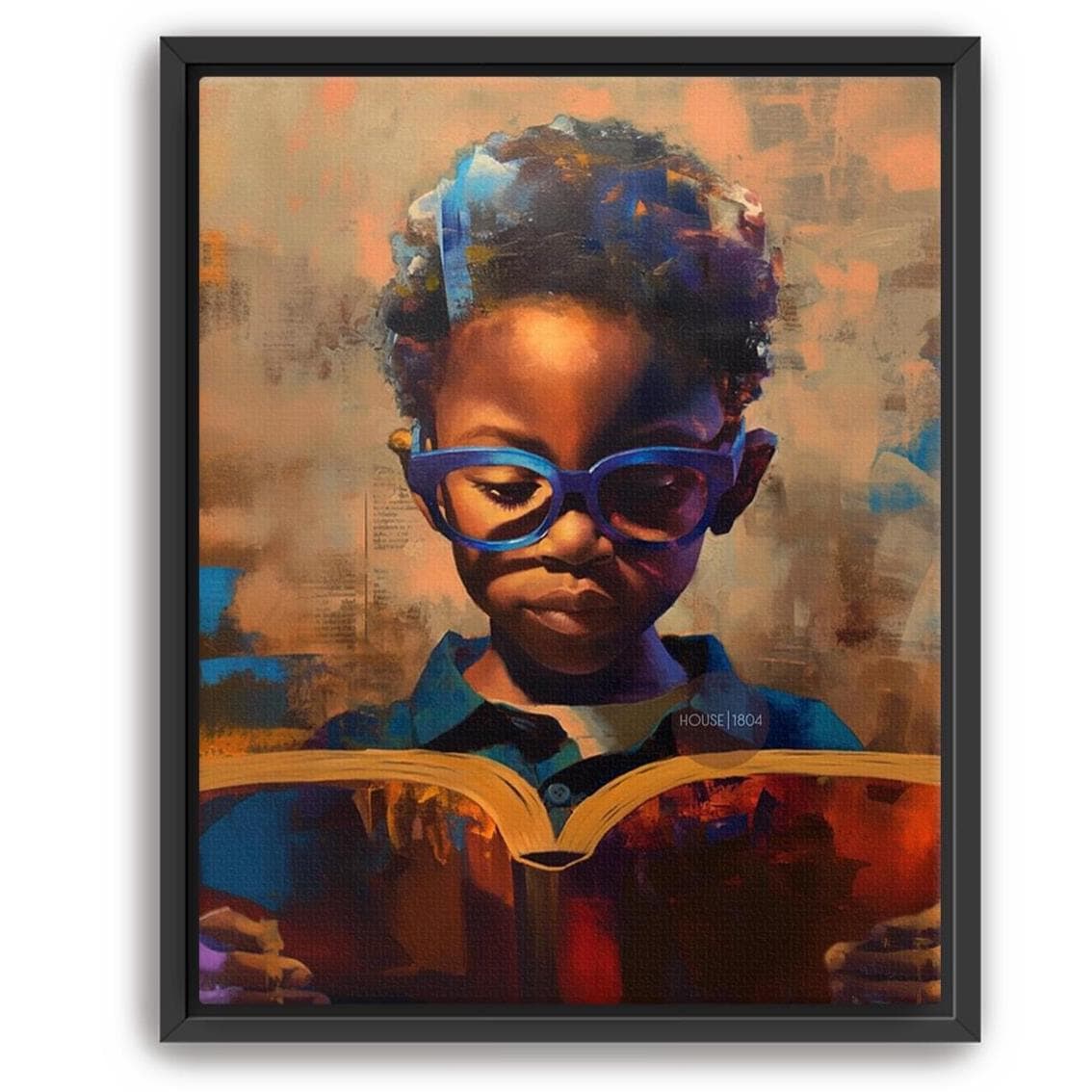 Black Boy Reading Art, Black Boy Joy Reading Poster, Black Boy Nursery Canvas Print, Black Boy Artwork, Black Kid Art
