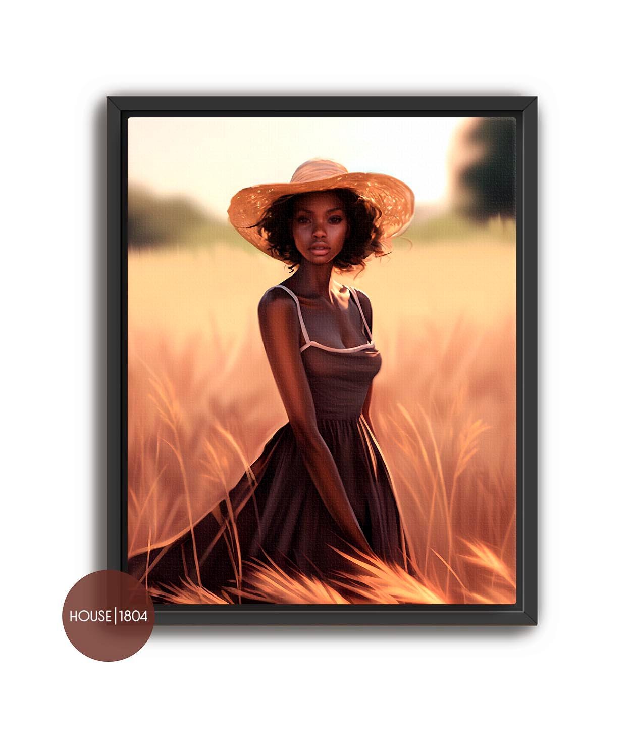 Black Woman Art Print, Caribbean Woman Art, Bohemian Art, Haitian Art, Black Home Decor, African American Art Prints, Black Art Framed