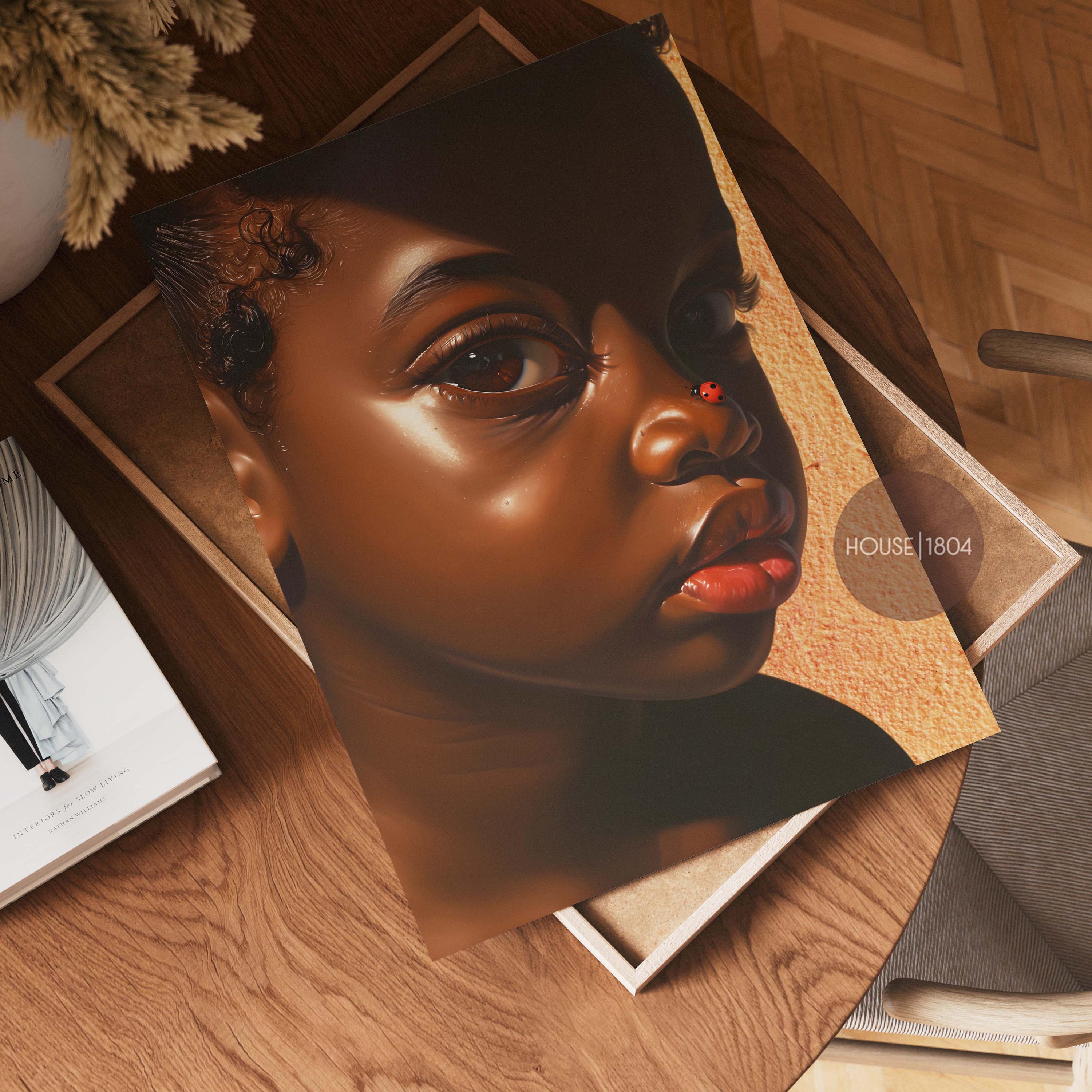 Black Girl Canvas Wall Art Prints, Little Black Girl Wall, Black Baby Girl Nursery, Black Girl Portrait, Black Child Poster, House of 1804