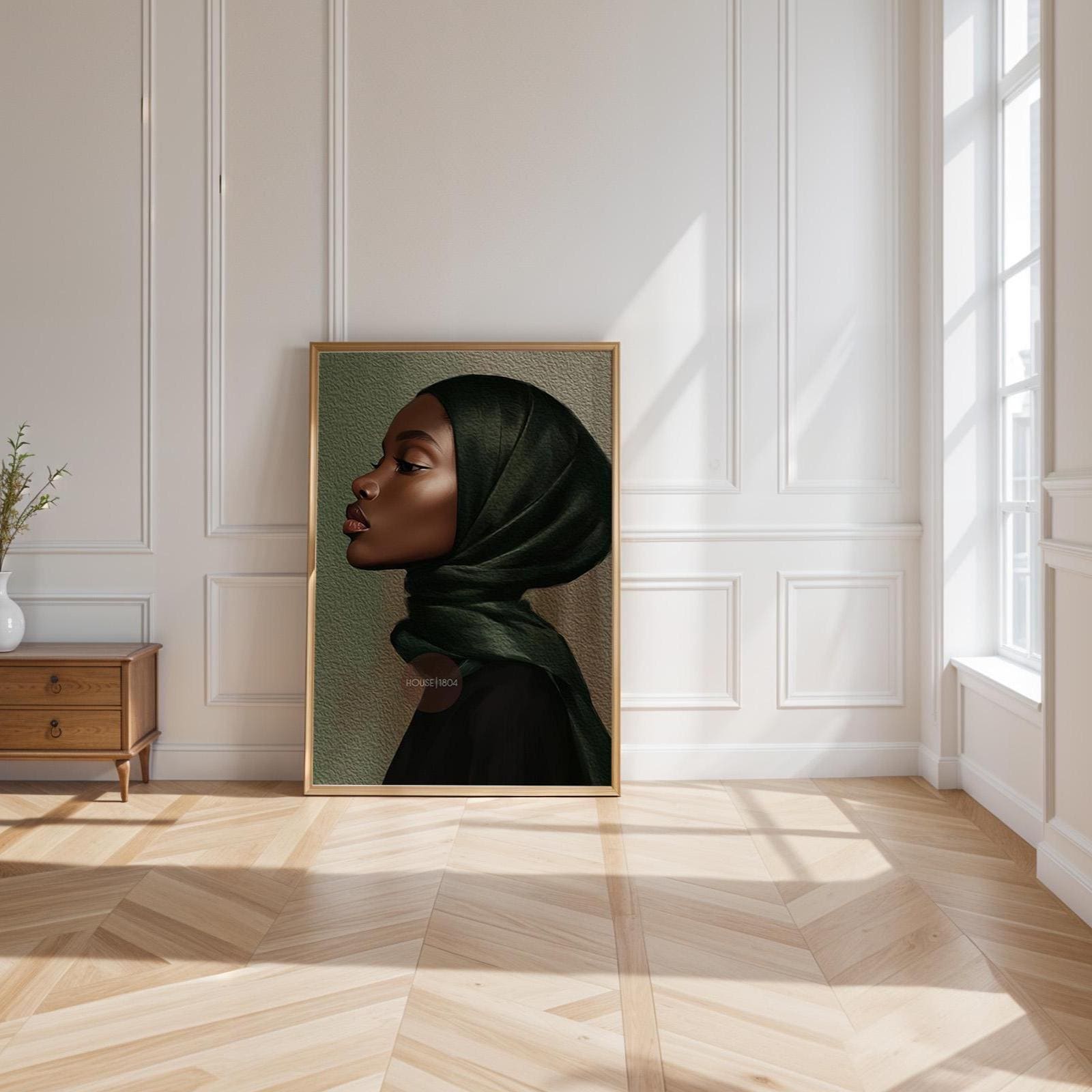 Muslim Black Woman Canvas Art Modern