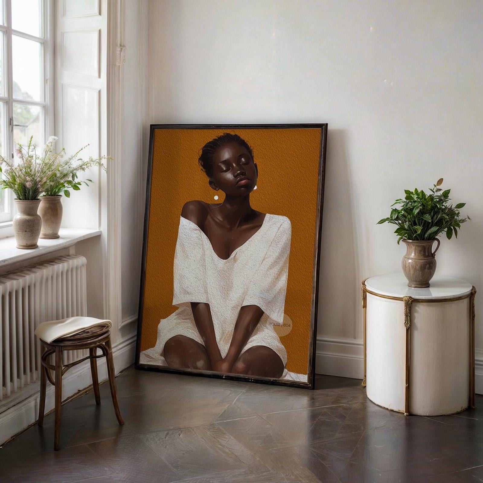 Black Woman Portrait Abstract Art Print: Bold Statement