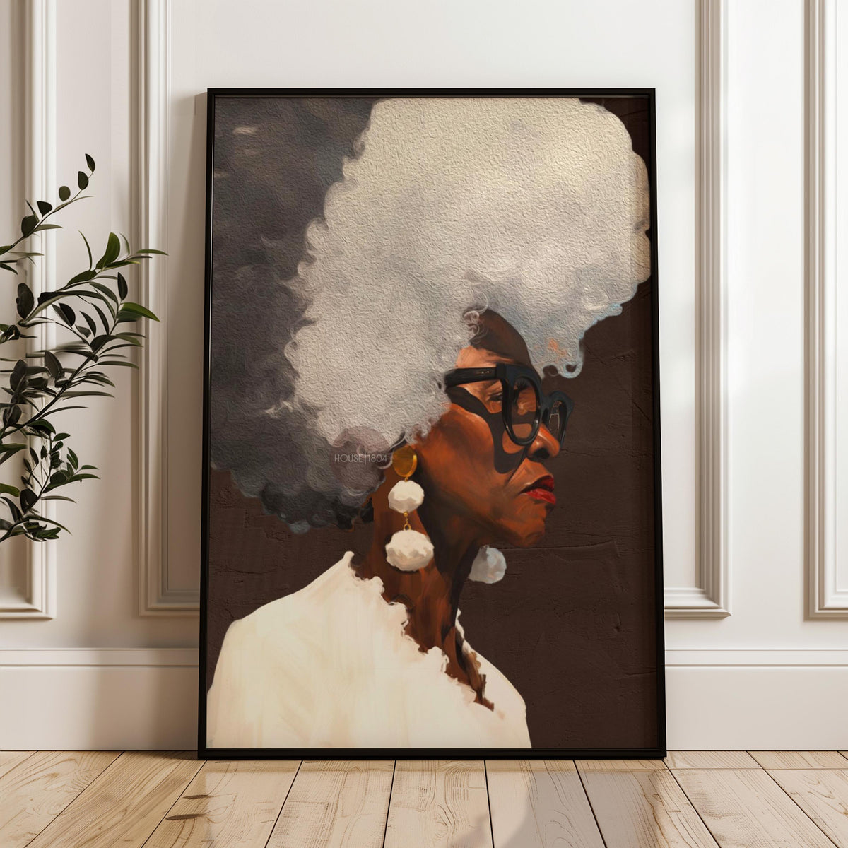 Gray Hair Dont Care, Black Woman Afro Wall Art, Middle Aged Lady Canvas, 50+ Artwork, Abstract