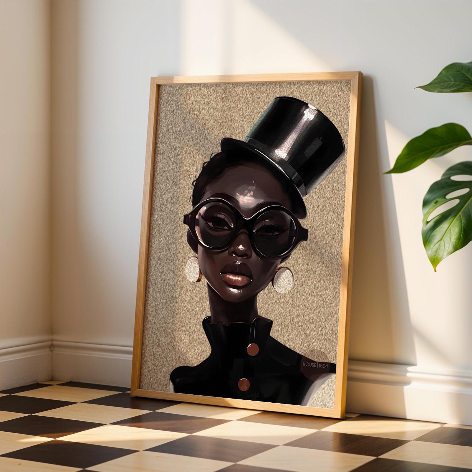 Abstract African American Fashion Artwork, Black Woman Fine Art