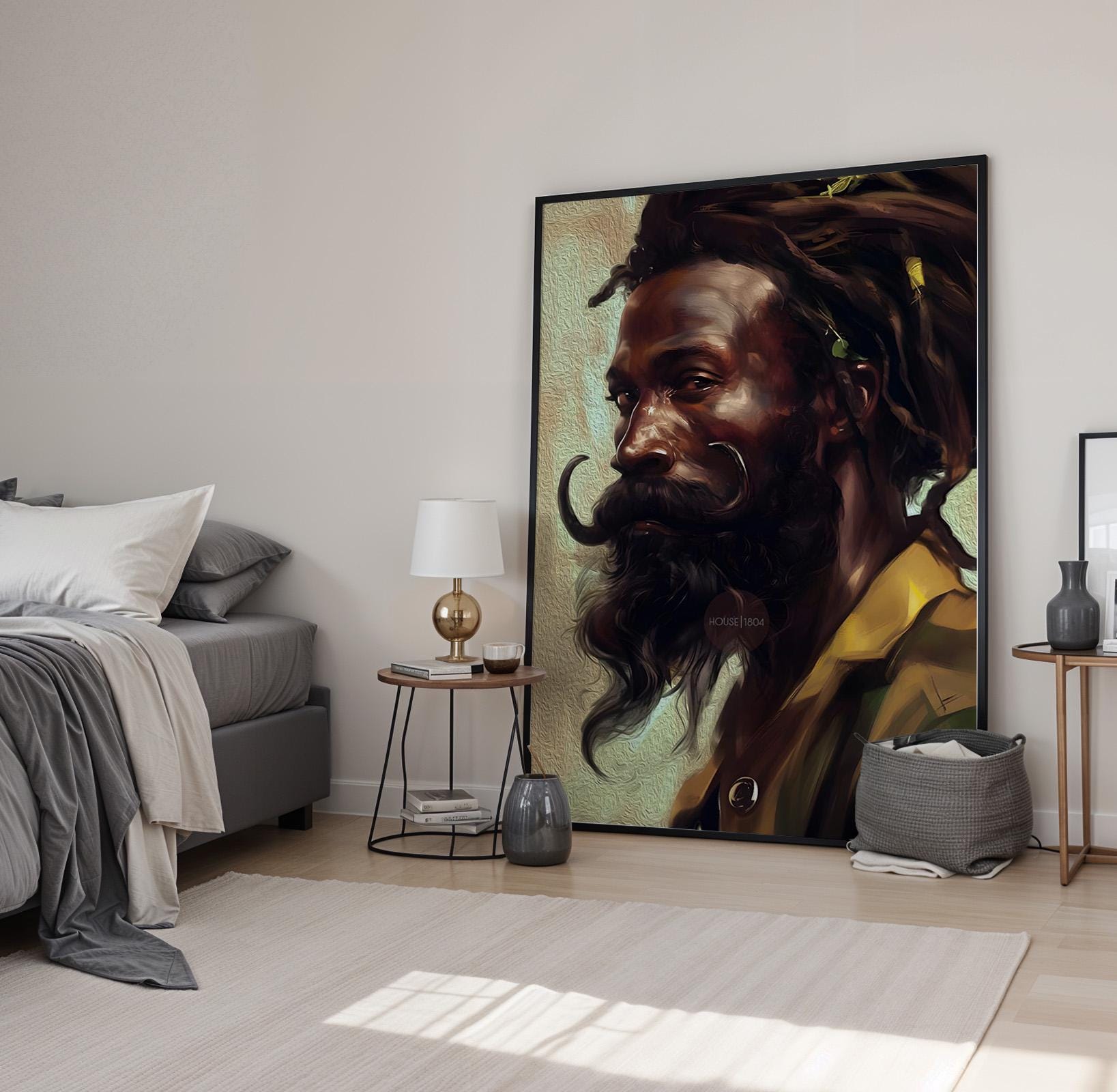 Black Earthy Art, Afrocentric Black Man Art, African-American Man Art, Black Man Art, Black Boy Art, Black Art Hair Locs, Masculine Wall Art