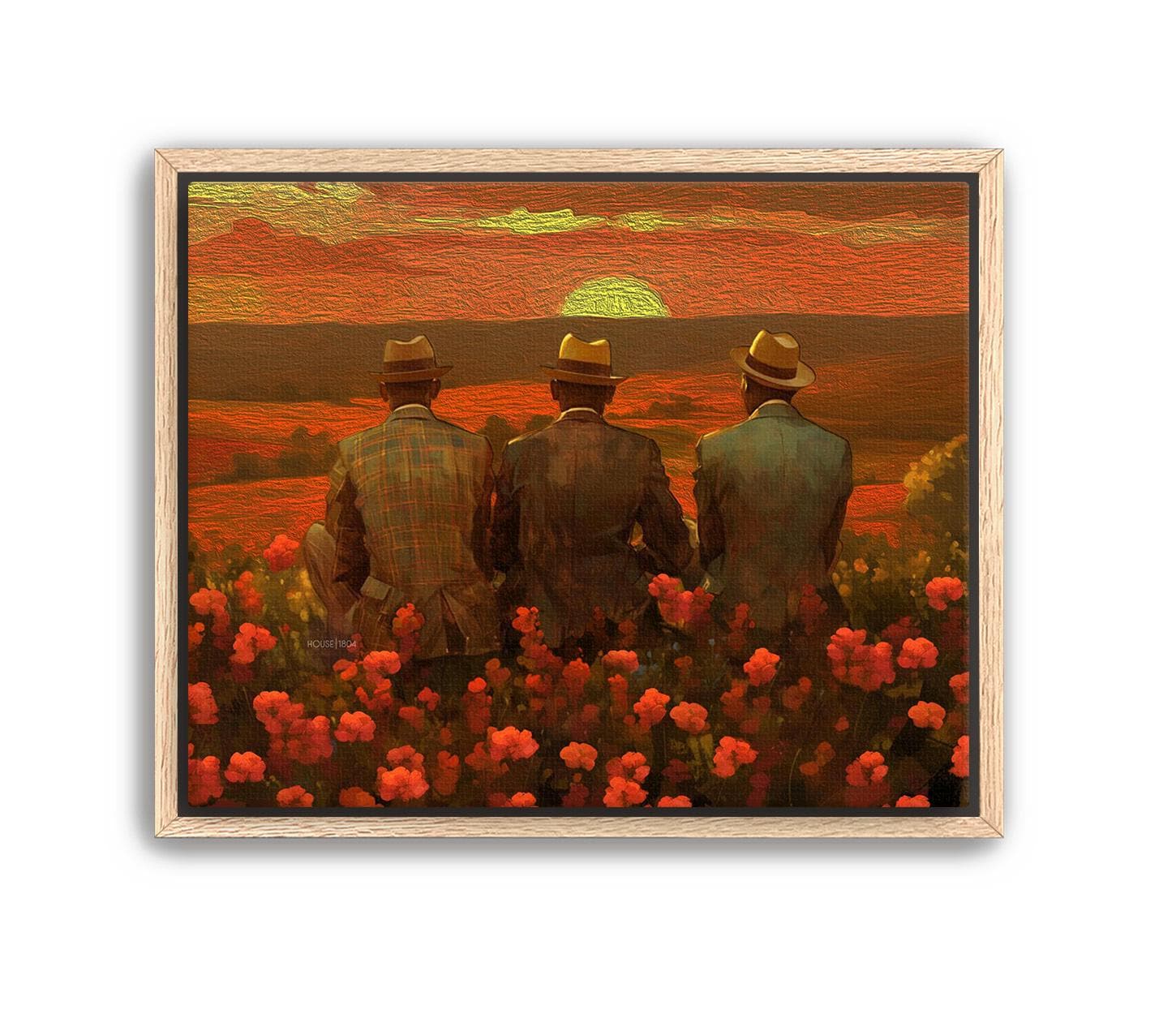 African American Man Canvas, Black Brothers Art, Black Men Wall Art, Brotherhood Art Print, Vintage Style Brotherhood Portrait