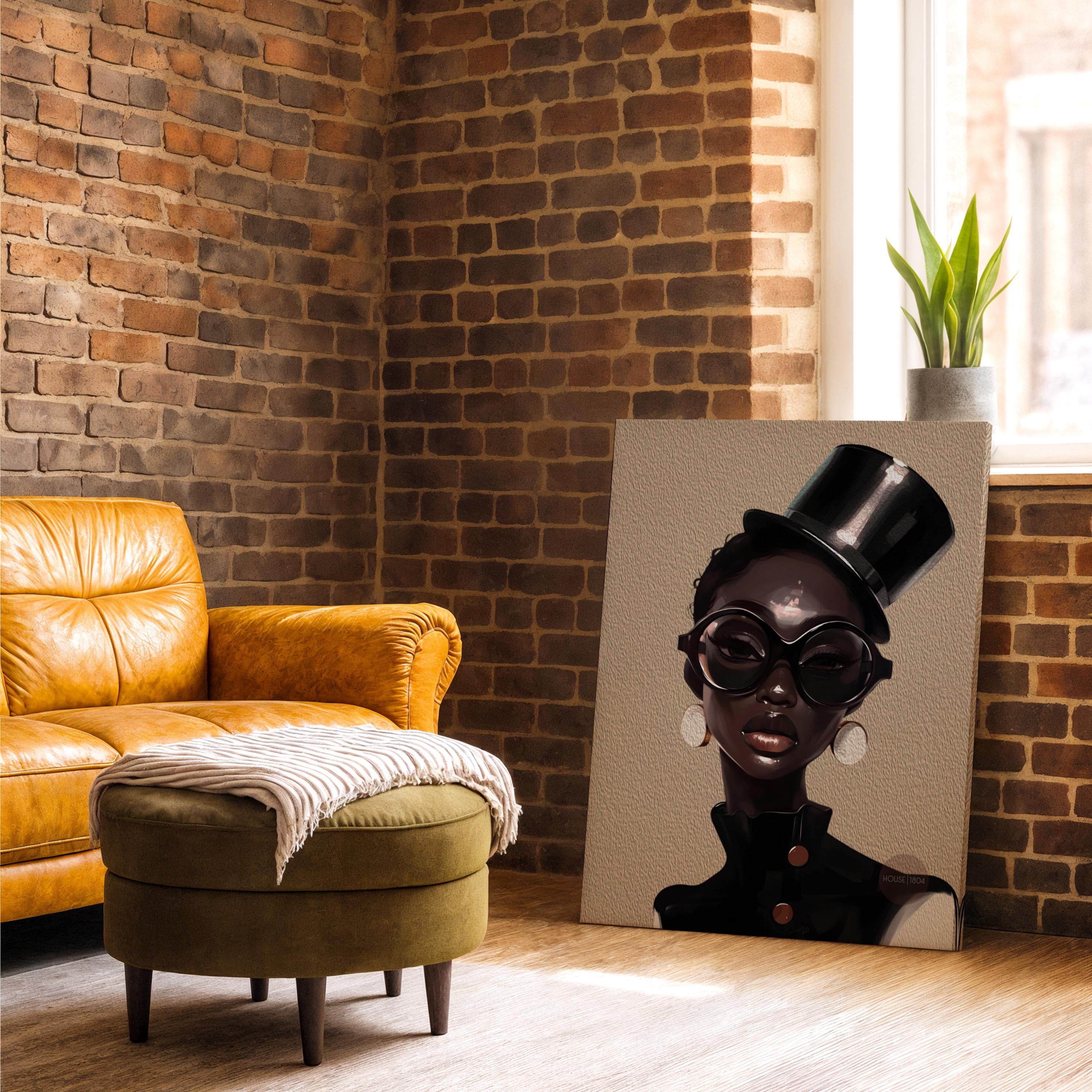 Abstract African American Fashion Artwork, Black Woman Fine Art