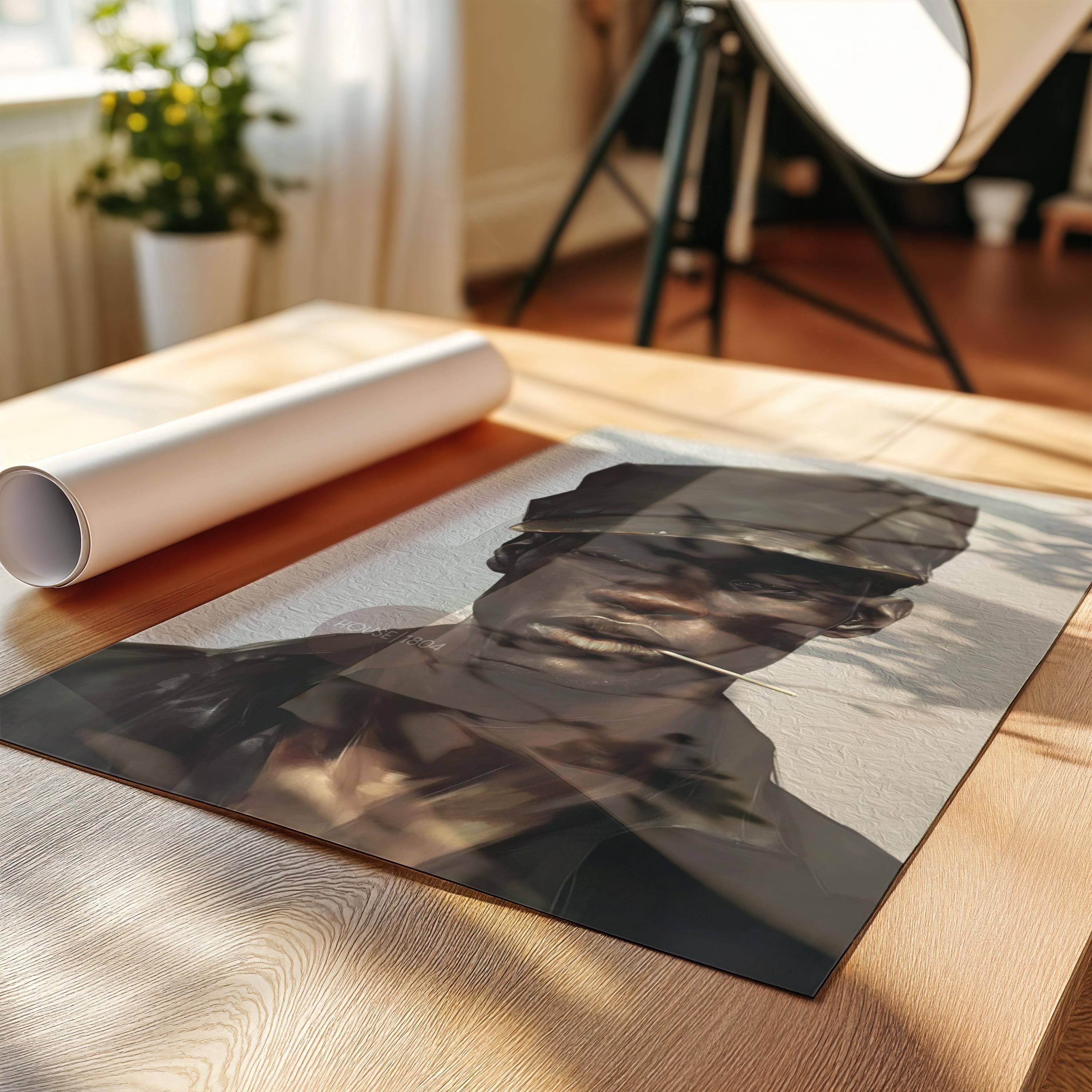 Black Man Art Newspaper Boy Hat Art, Soulful Black Man Canvas Print