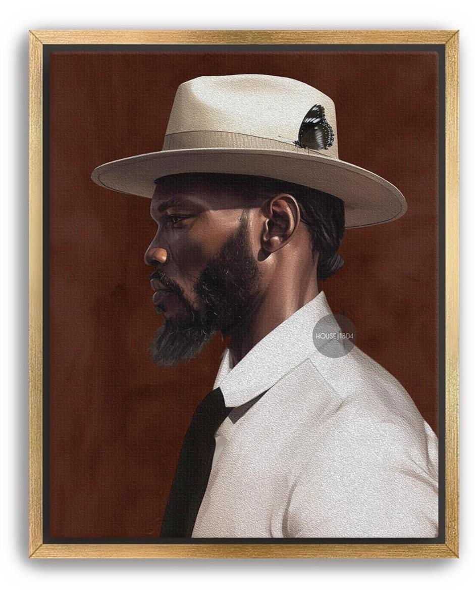 African American Couple Bohemian Canvas Art Print, Set of 2