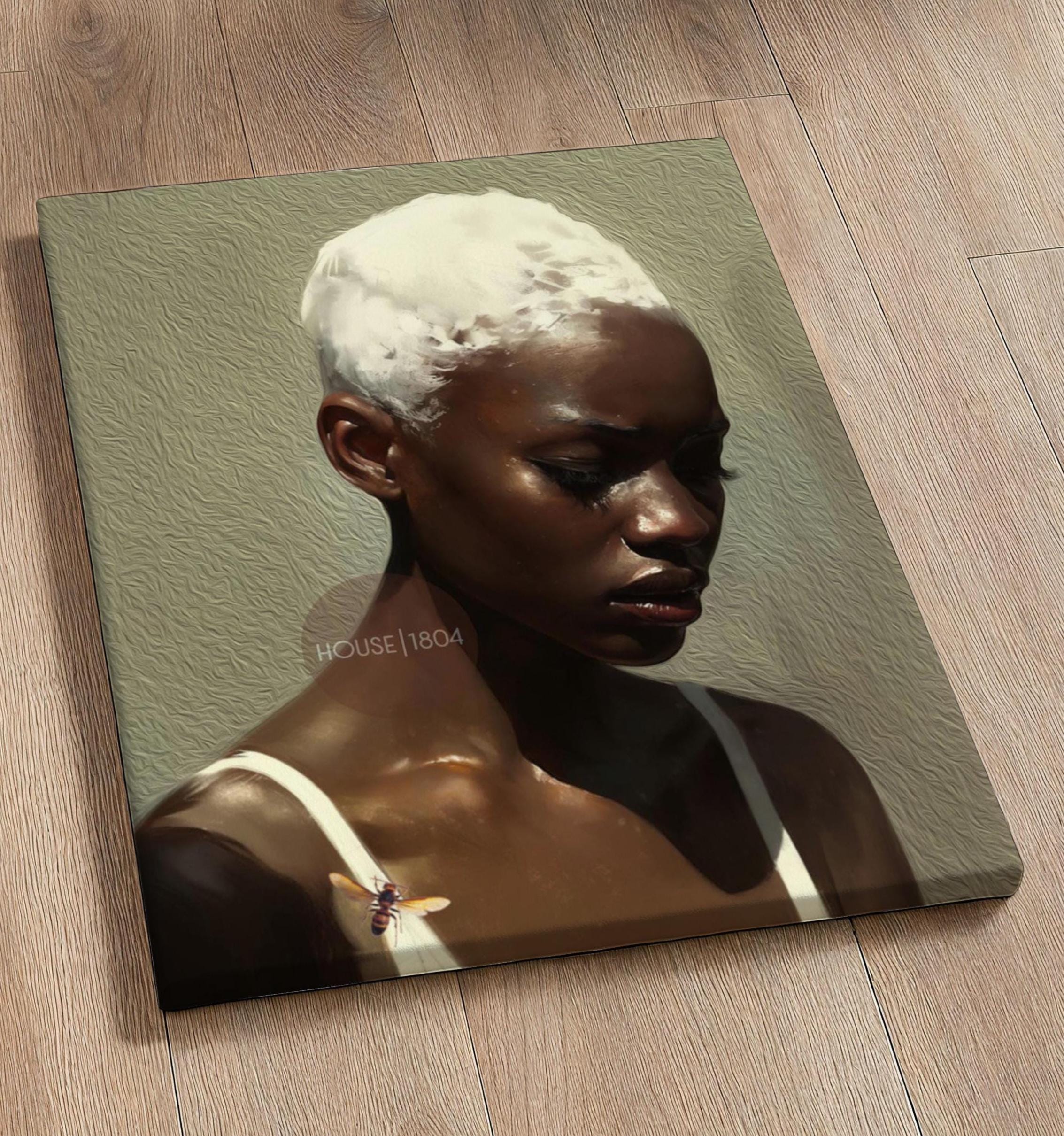 African American Wall Art Print, Modern Minimalist Black Woman Neutral Art