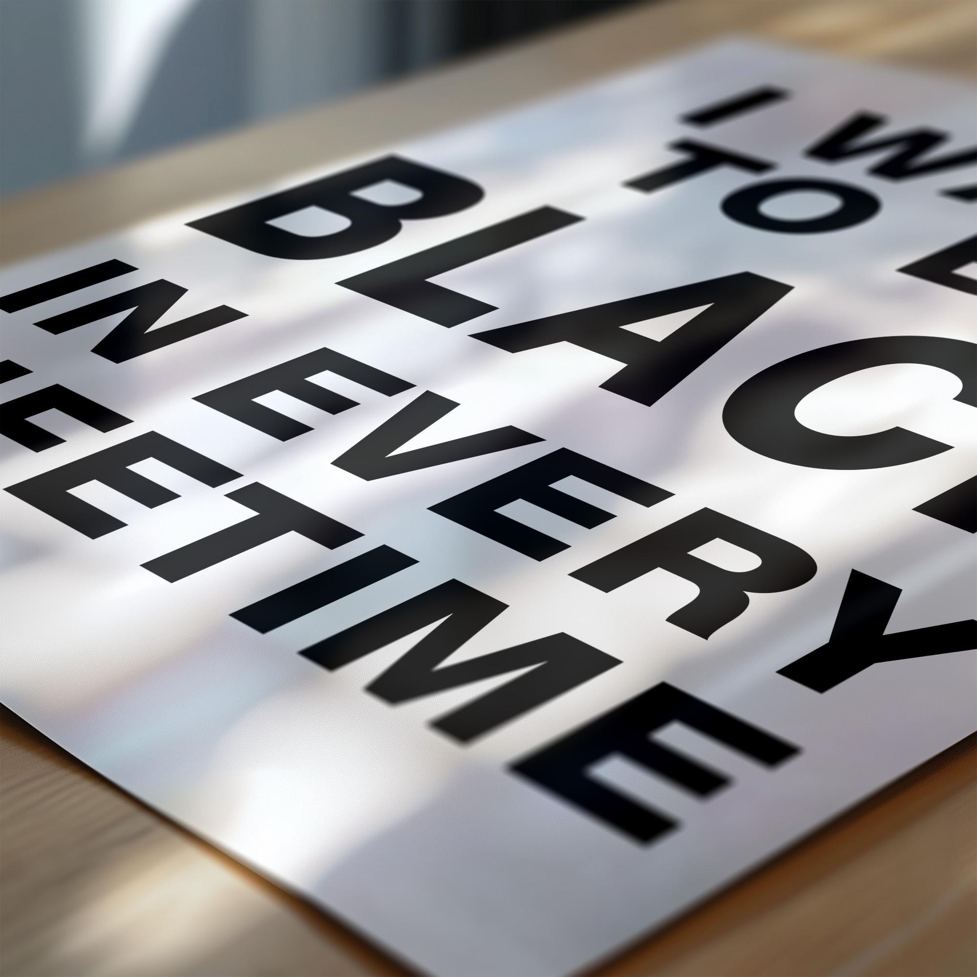 Minimalist Typography Print, Black and Proud