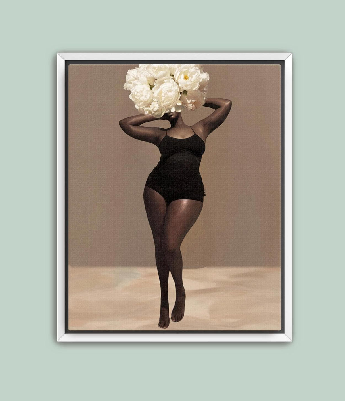 Body Positivity Wall Art, Black Curvy Woman Canvas Print | Framed or Unframed