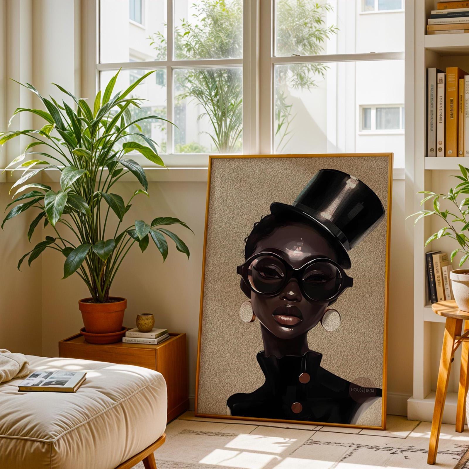 Abstract African American Fashion Artwork, Black Woman Fine Art