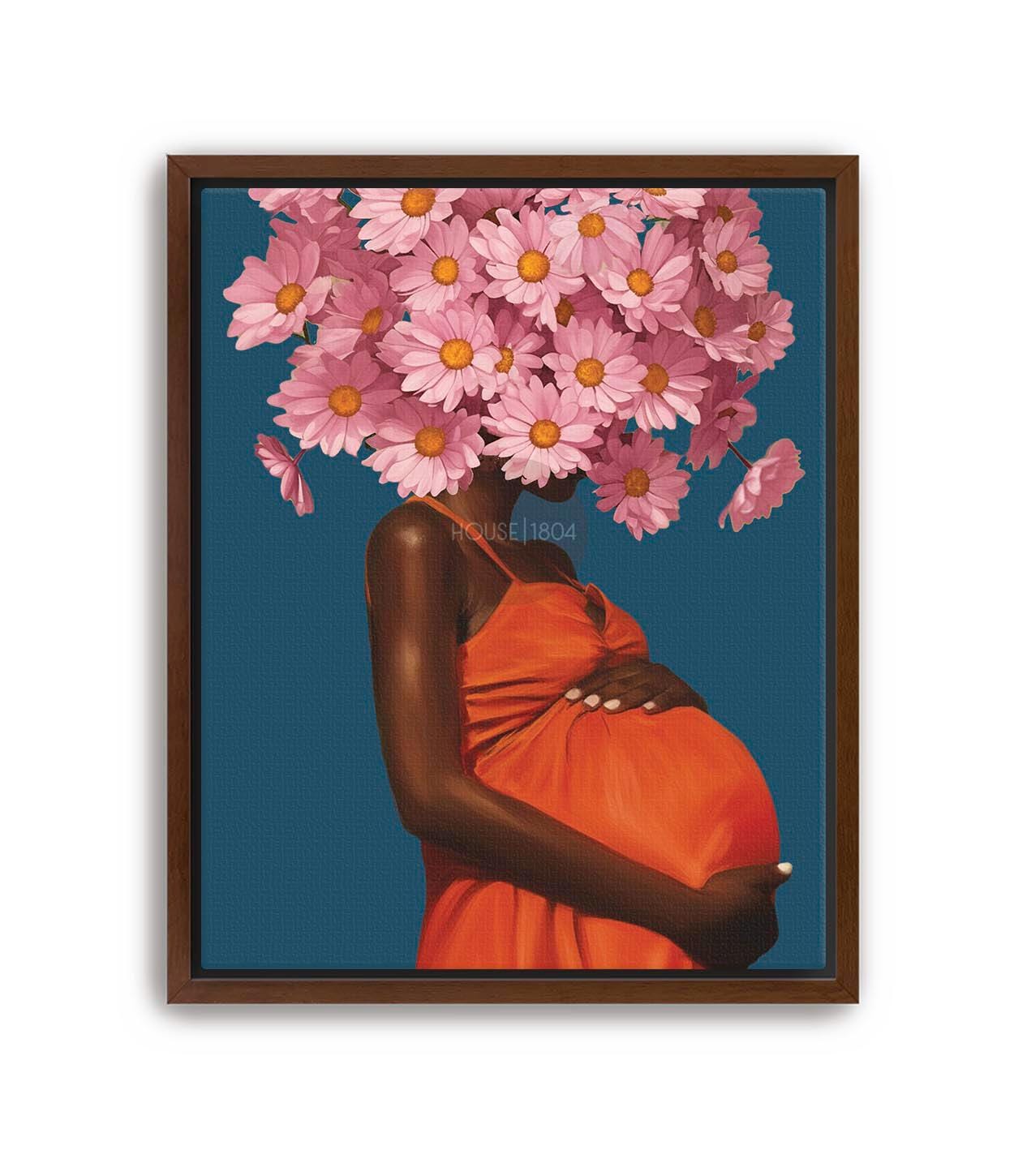 Black Motherhood Art, Pregnant Woman Art Print, Pregnant Black Mothers Art, Black Mothers Day Gifts, Mom to be Gift, Modern Pregnancy Art