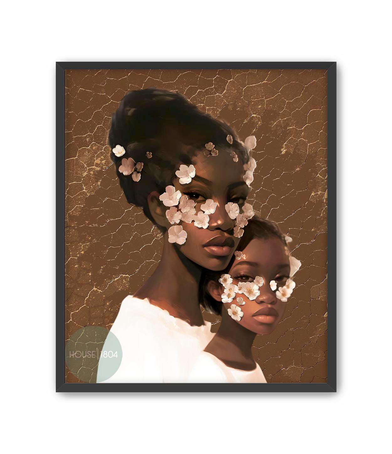Black Mothers Day Gift, Black Mother and Daughter Art, Black Mommy and Me Art, African American Family Art Print, Black Woman Art Print