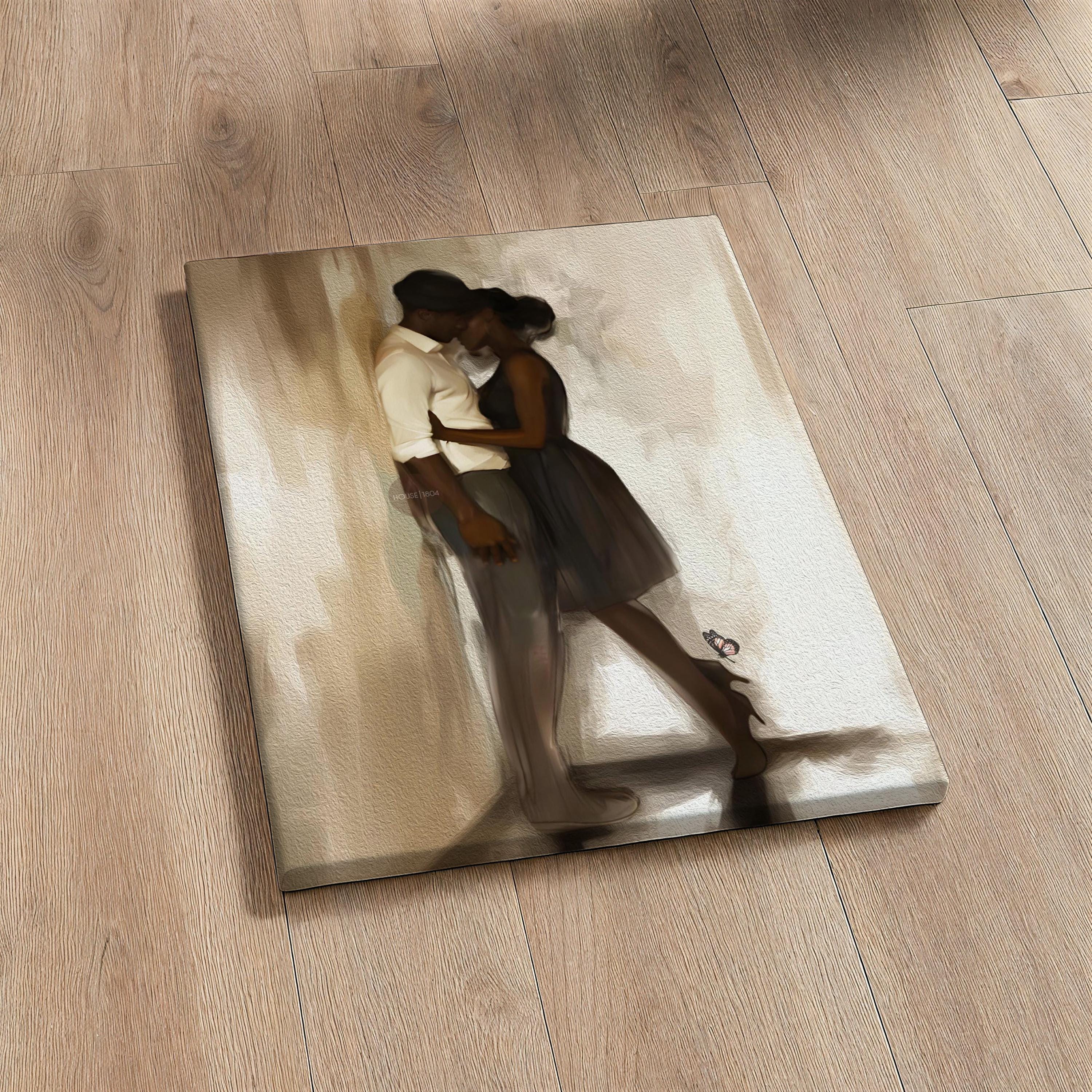 Black Love Art Print, African American Couple, Valentine&