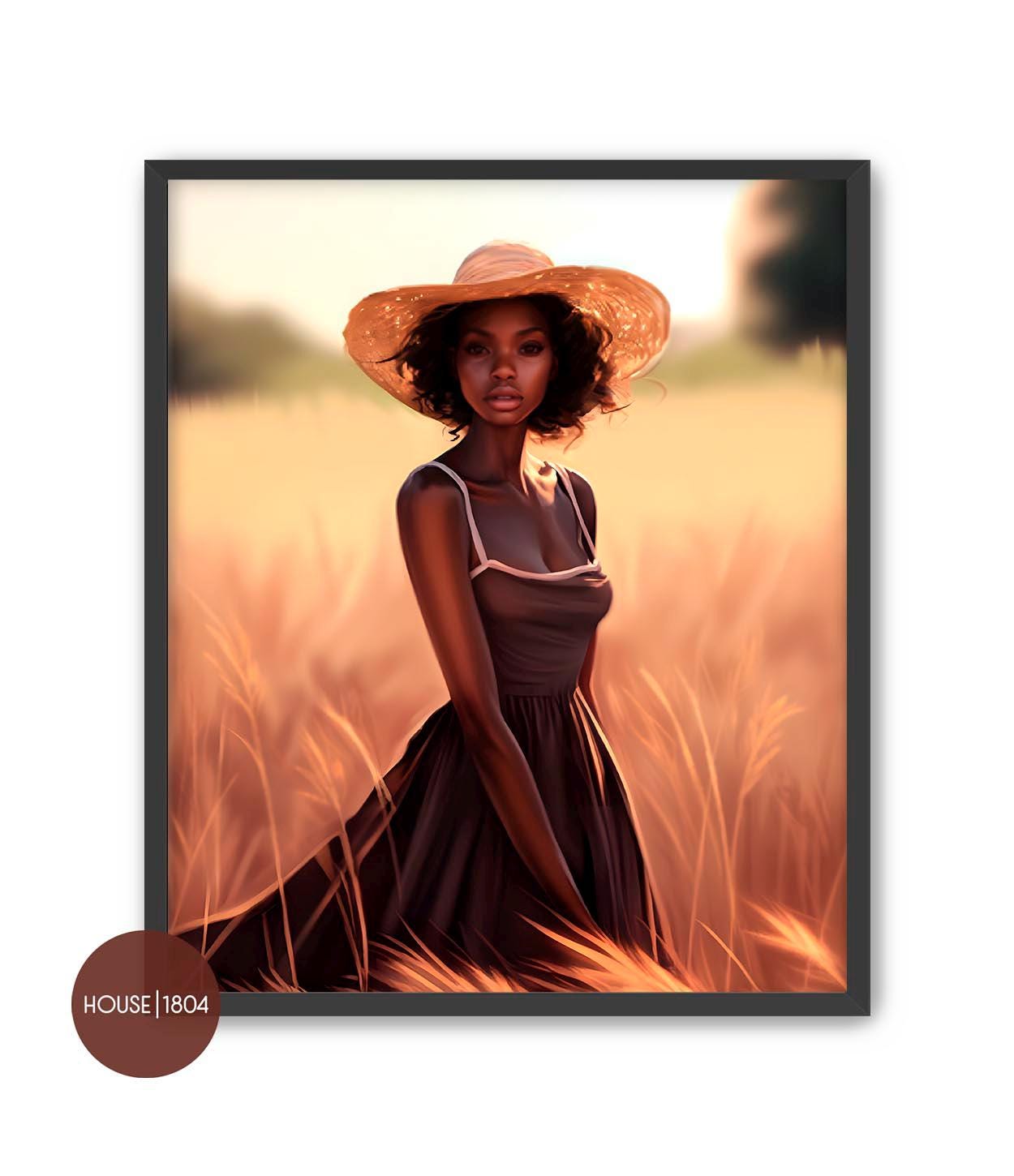 Black Woman Art Print, Caribbean Woman Art, Bohemian Art, Haitian Art, Black Home Decor, African American Art Prints, Black Art Framed