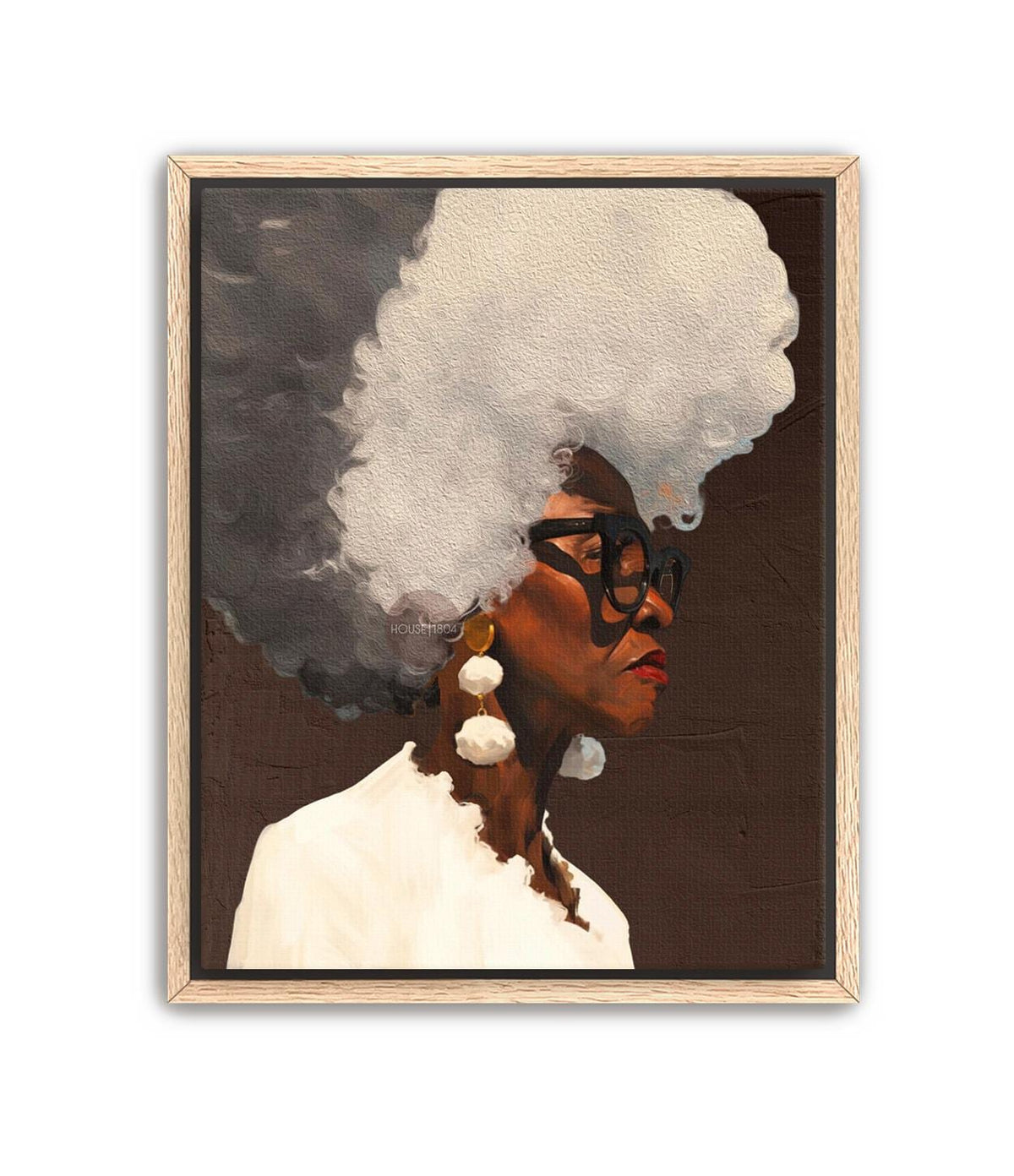 Gray Hair Dont Care, Black Woman Afro Wall Art, Middle Aged Lady Canvas, 50+ Artwork, Abstract