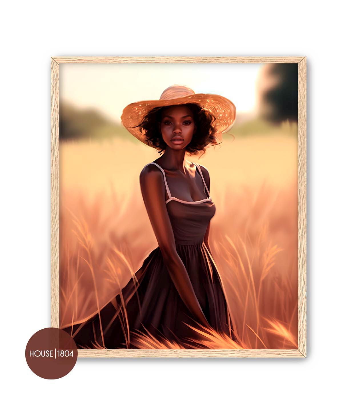 Black Woman Art Print, Caribbean Woman Art, Bohemian Art, Haitian Art, Black Home Decor, African American Art Prints, Black Art Framed