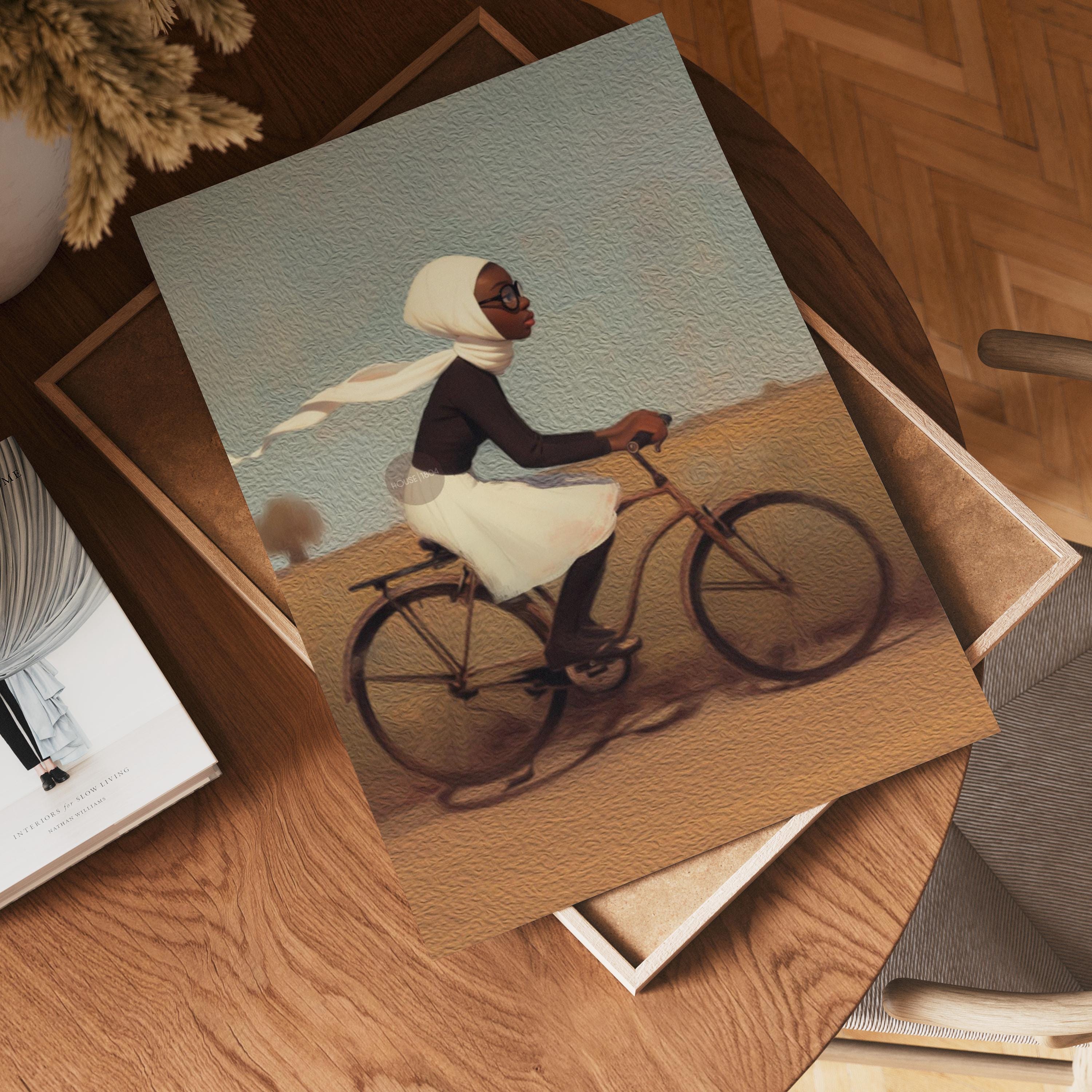 Whimsical Black Girl Framed Canvas Art