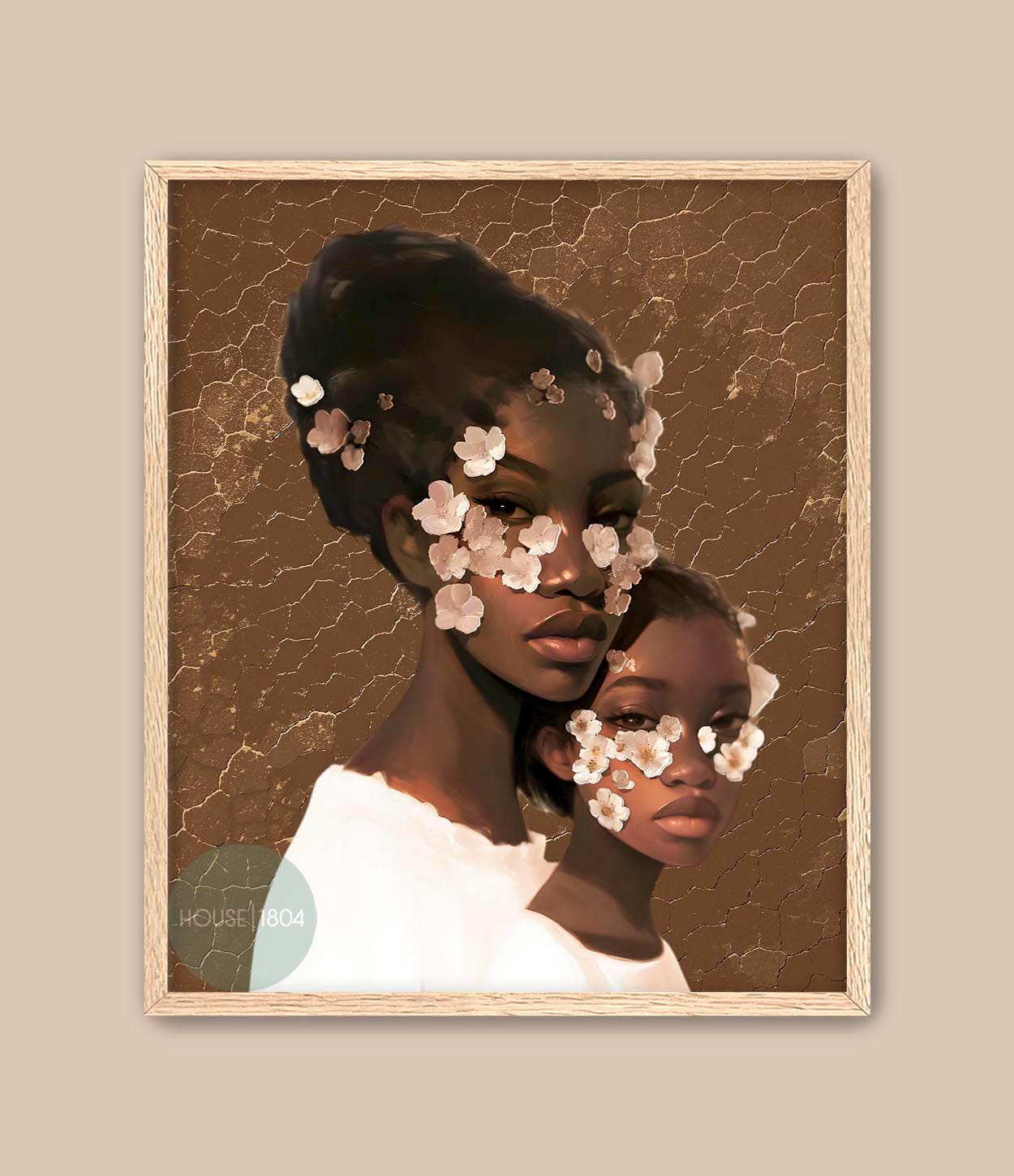 Black Mothers Day Gift, Black Mother and Daughter Art, Black Mommy and Me Art, African American Family Art Print, Black Woman Art Print