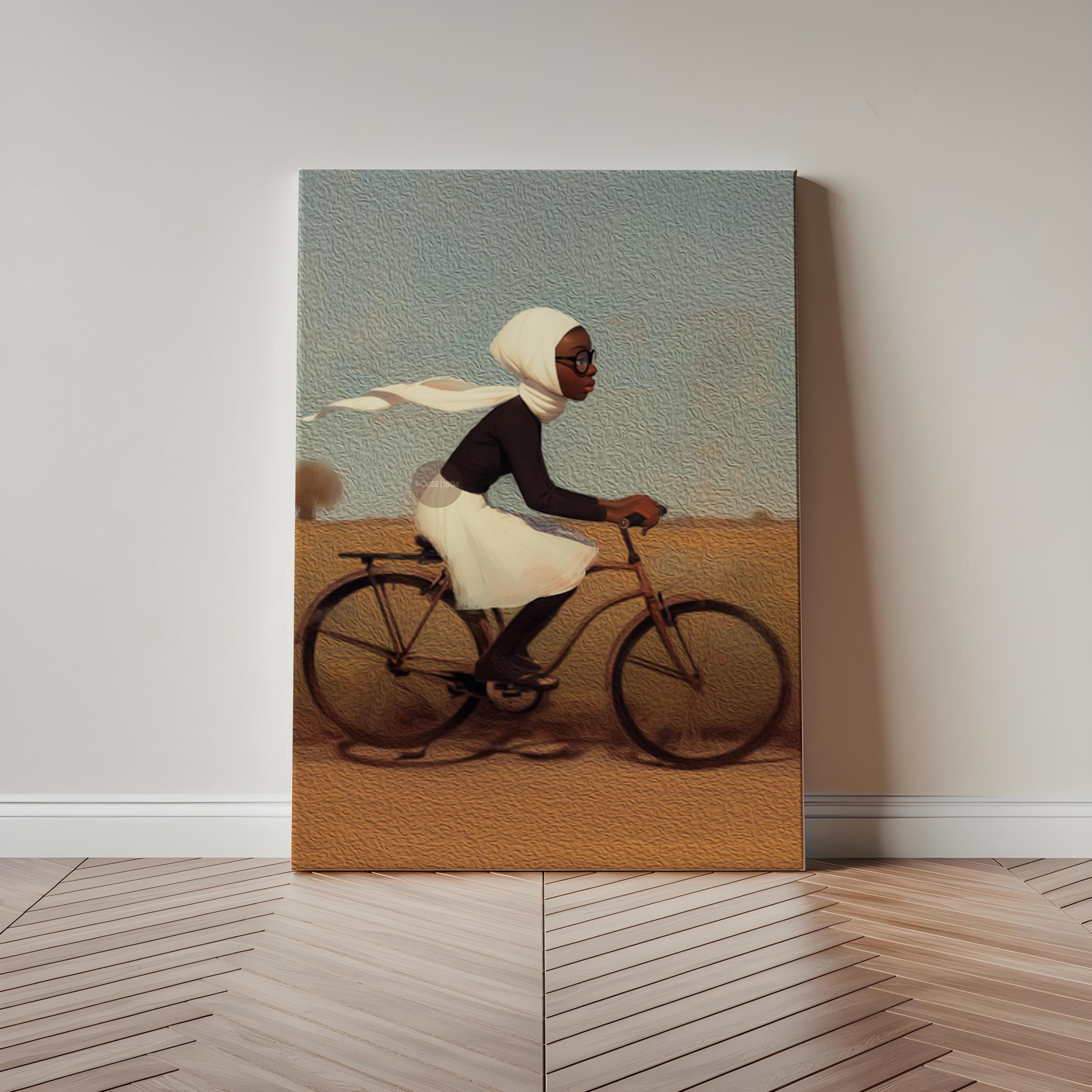 Whimsical Black Girl Framed Canvas Art