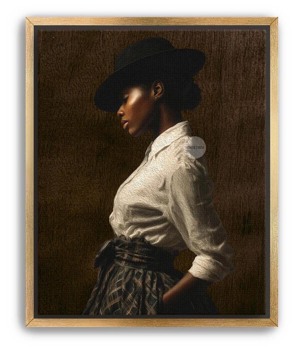 African American Woman Wall Art: Harlem Renaissance Style Canvas Print