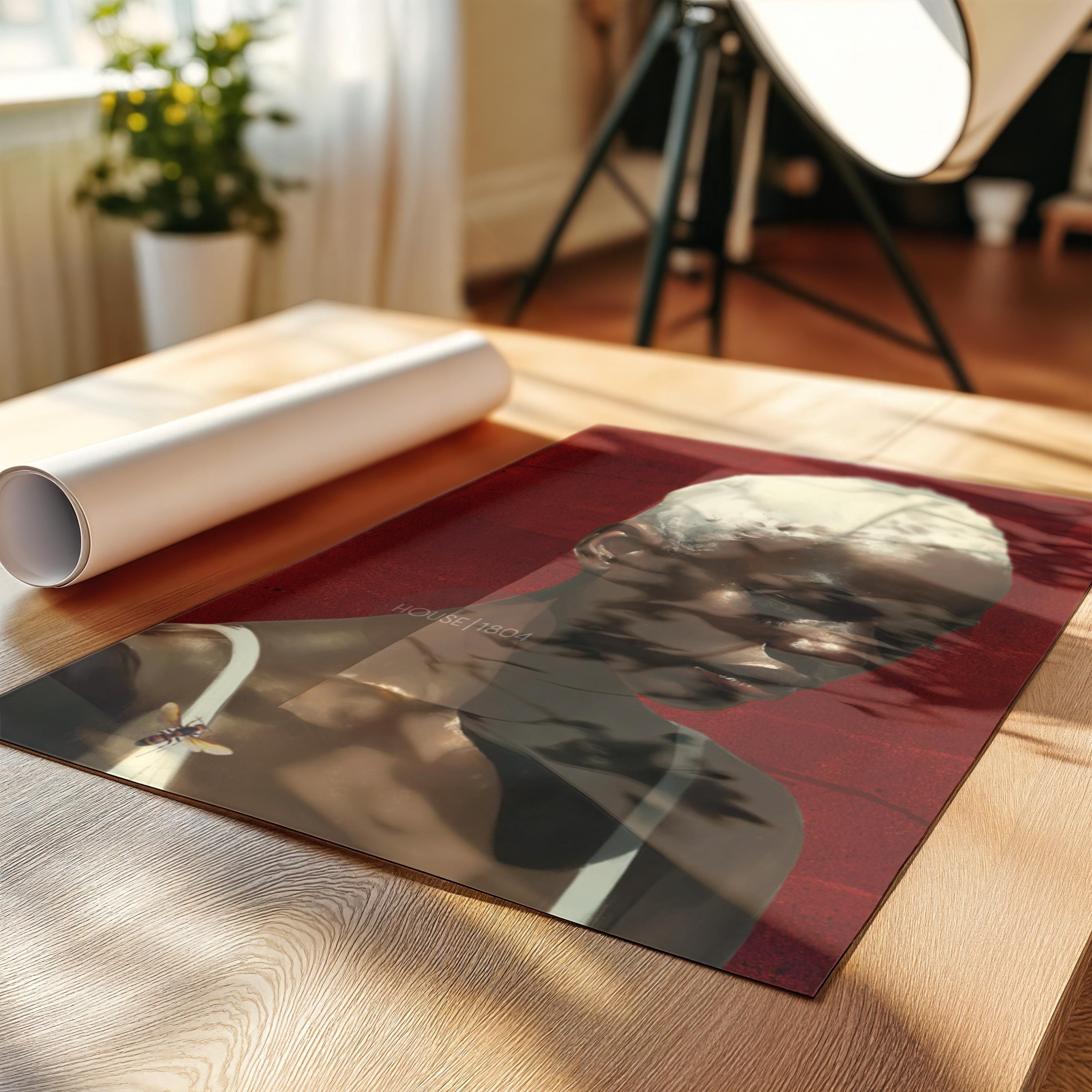 Black Woman Wall Art, Red Afro Woman Canvas Print