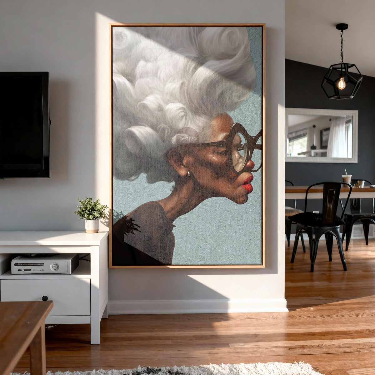 Afrocentric Wall Art Quirky Retro Grandma Portrait Canvas | Framed or Unframed