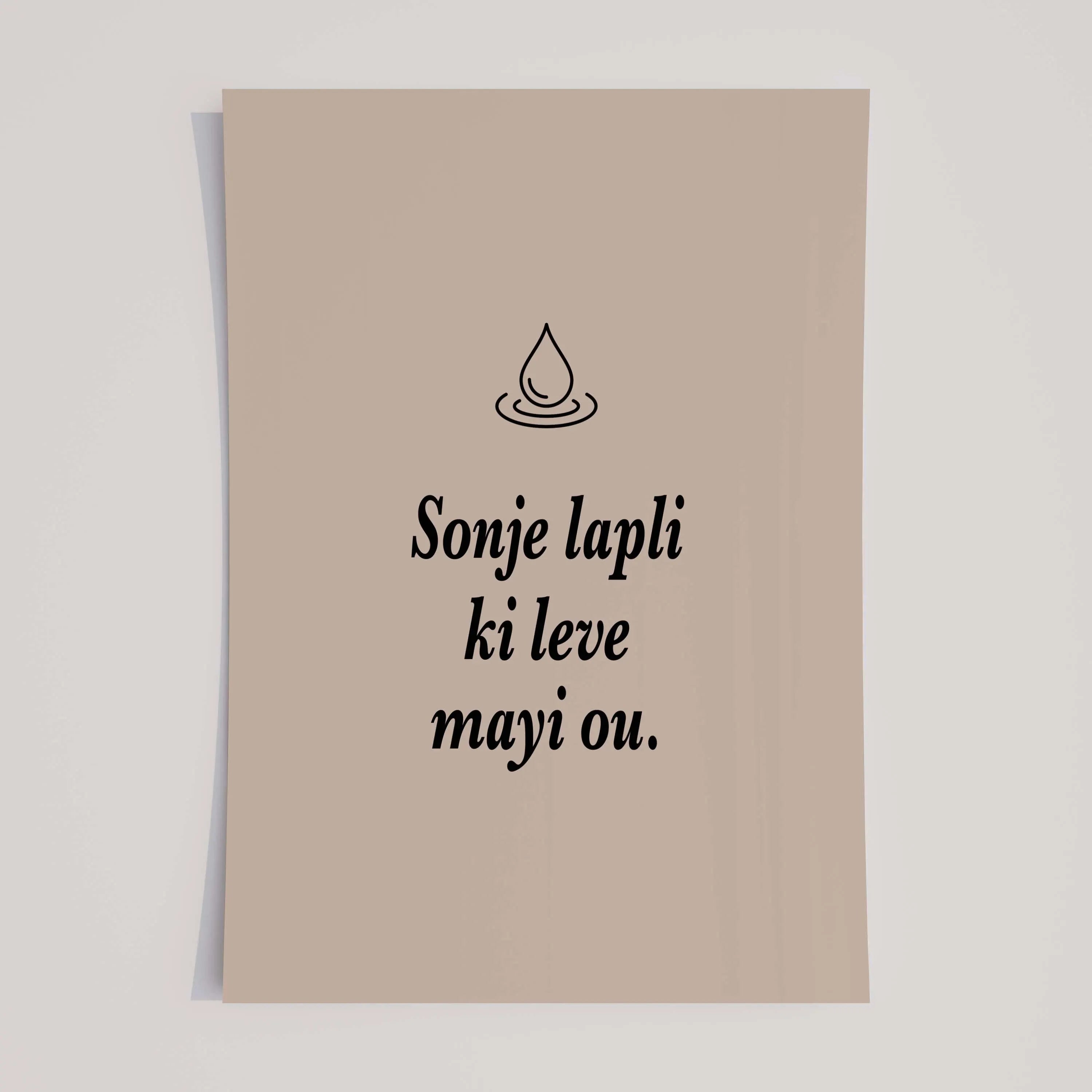 Sonje Lapli Ki Leve Mayi Ou Art Print