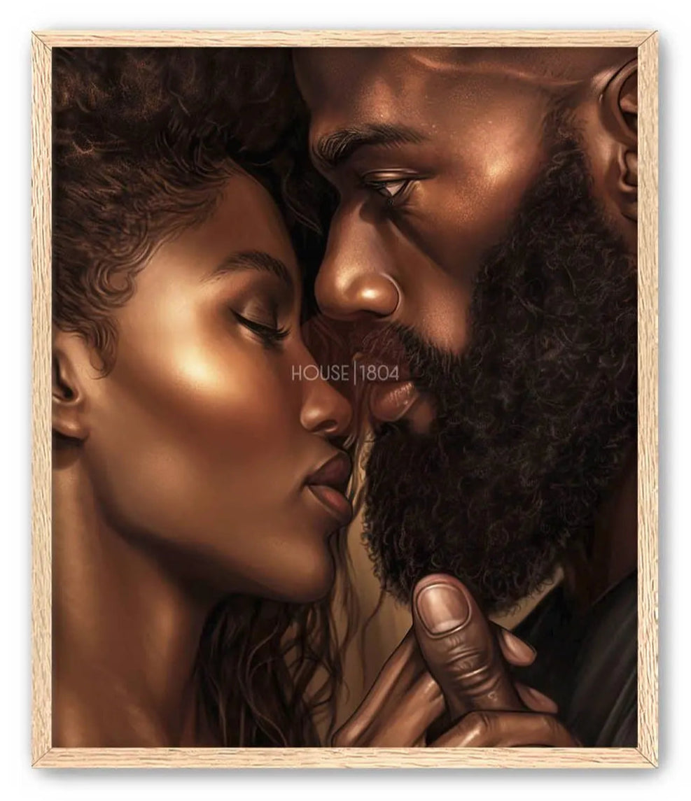 Black Couple In Love Art Prints