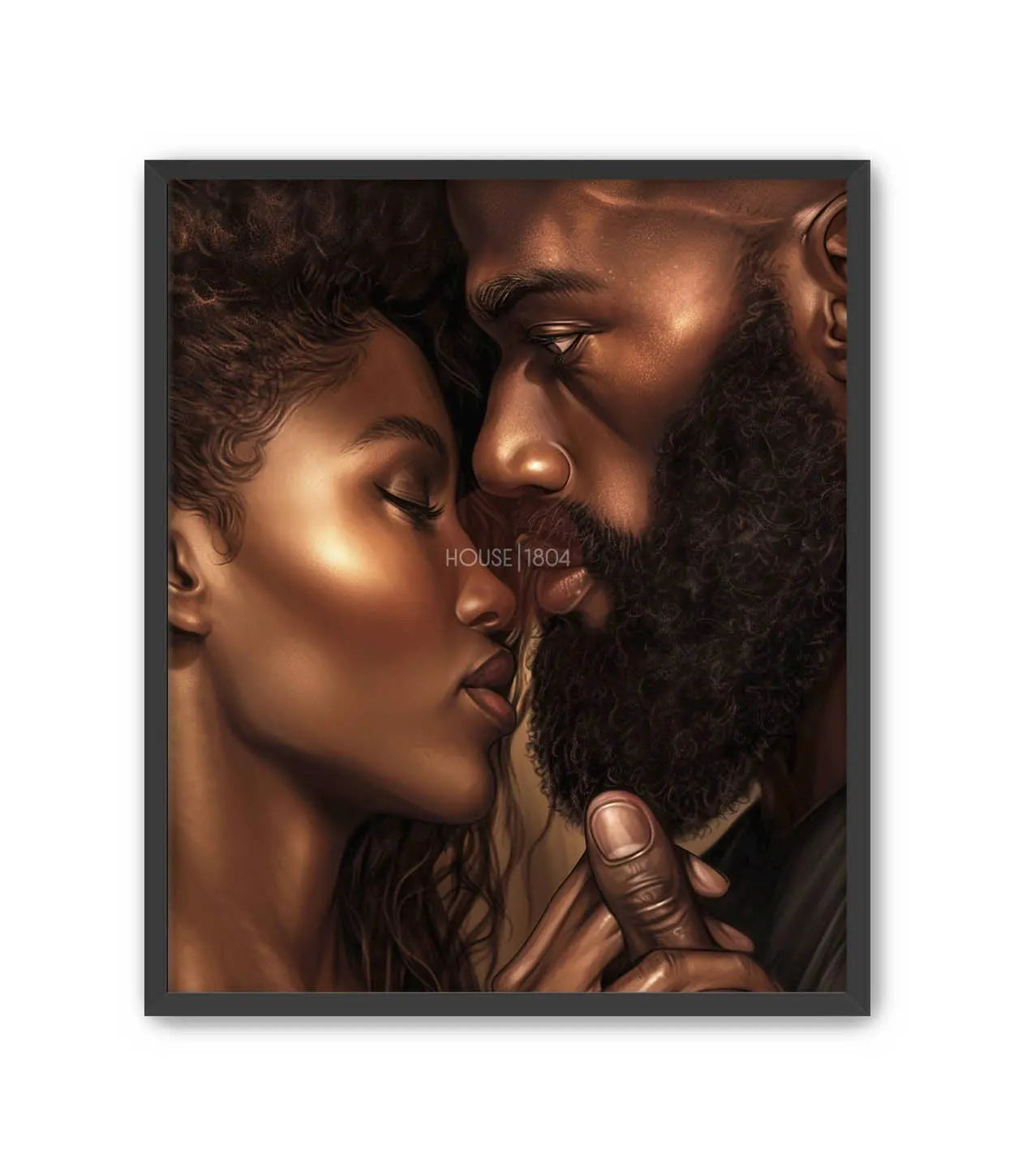 Black Couple In Love Art Prints