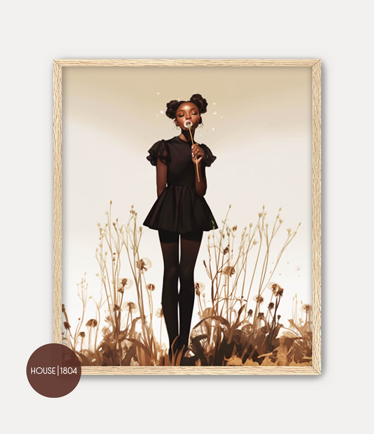 Dandelion Black Girl Wall Art
