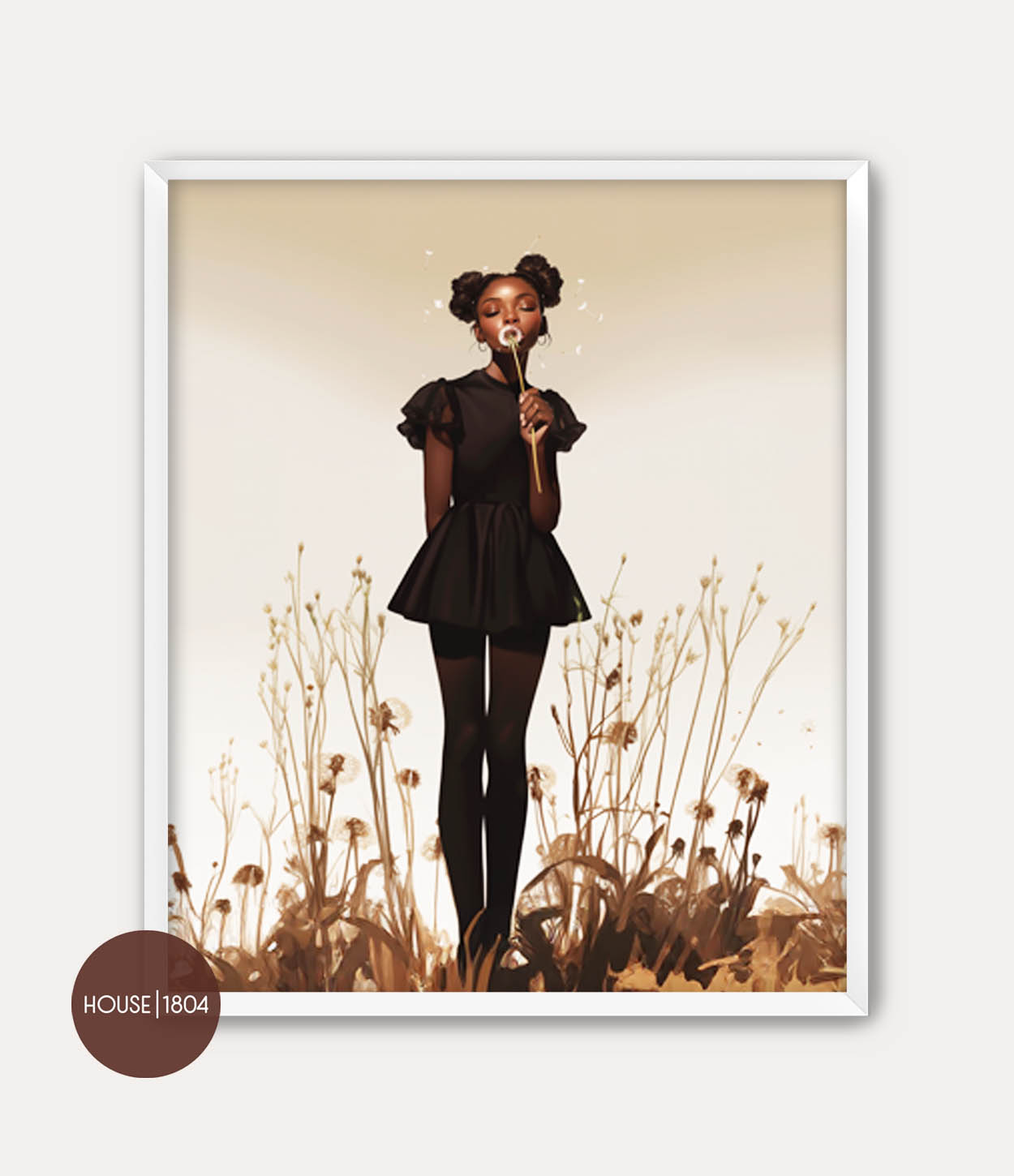 Dandelion Black Girl Wall Art