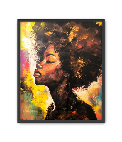 Afro Art Wall Print, Colorful Black Women Canvas, Black Woman Art, Modern Afrocentric Art, African Wall Decor, Boho Art, Abstract Woman Art